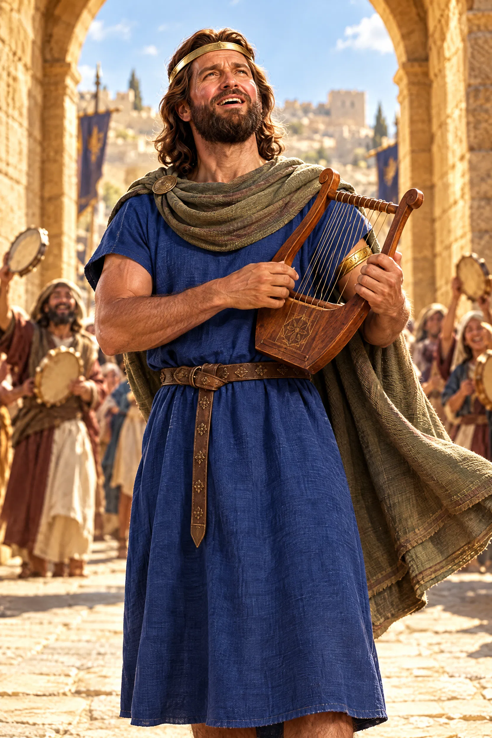 David Sings and Plays His Lyre at Jerusalem Gate