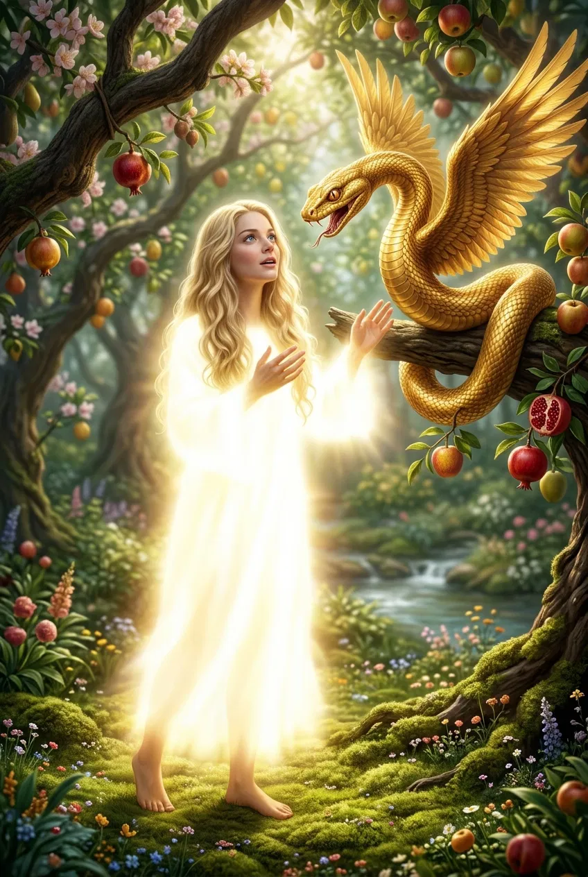 Eve Listening to the Serpent in Eden