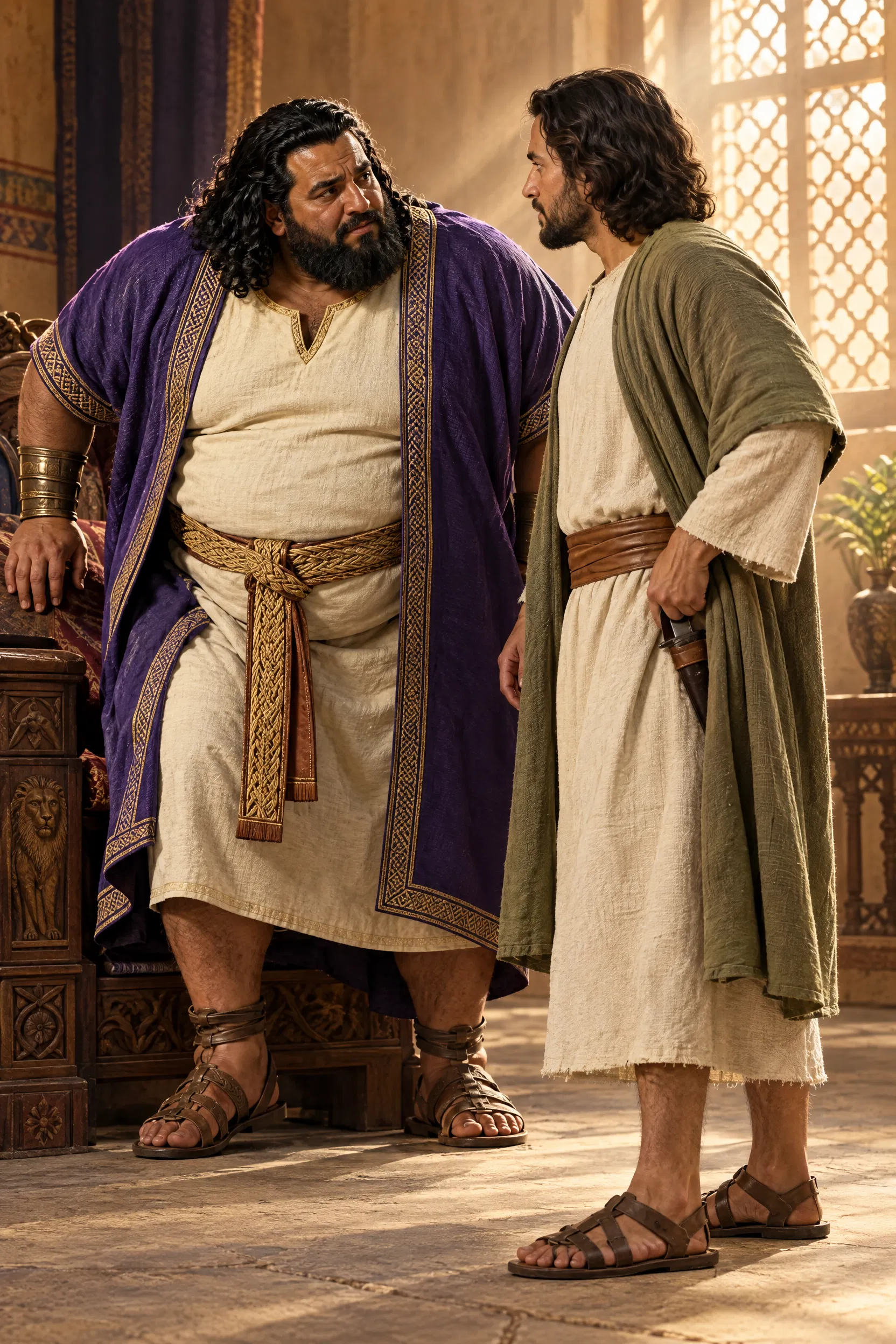 Ehud Stands Before King Eglon