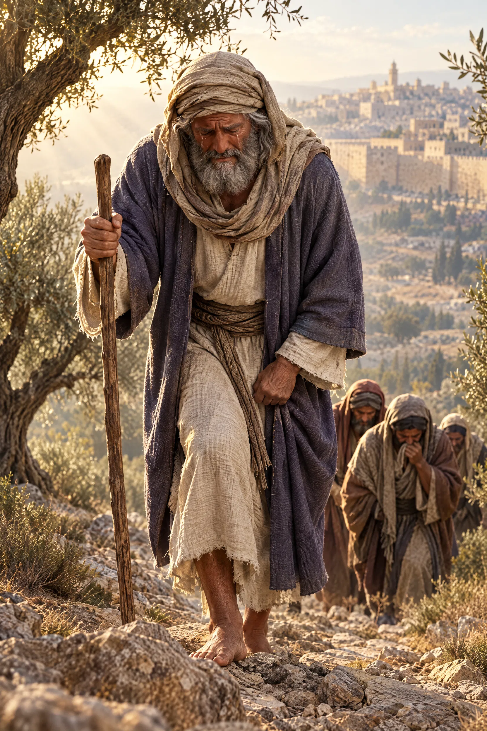 David Climbs the Mount of Olives Weeping