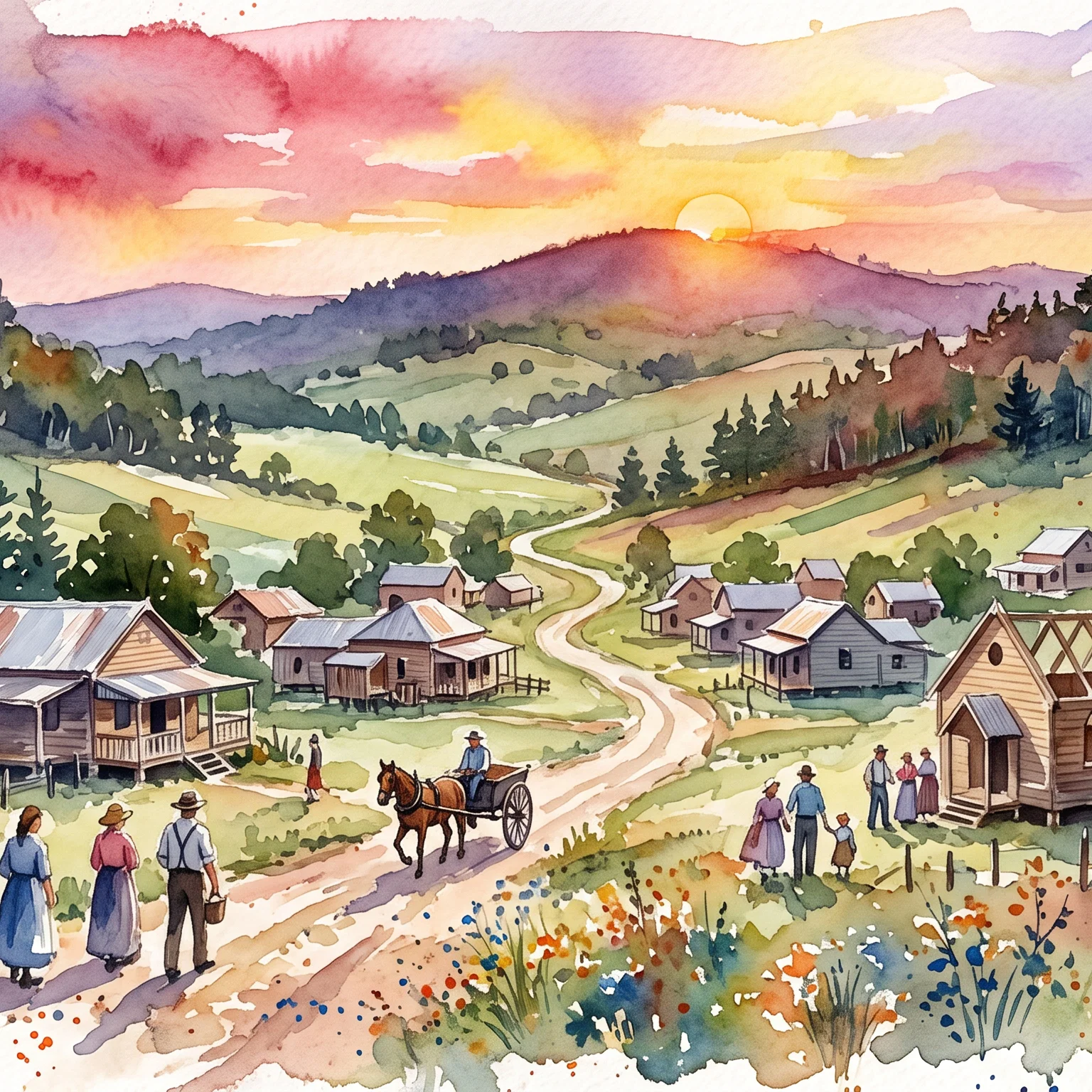 Golden Dusk Over The Pastoral Frontier