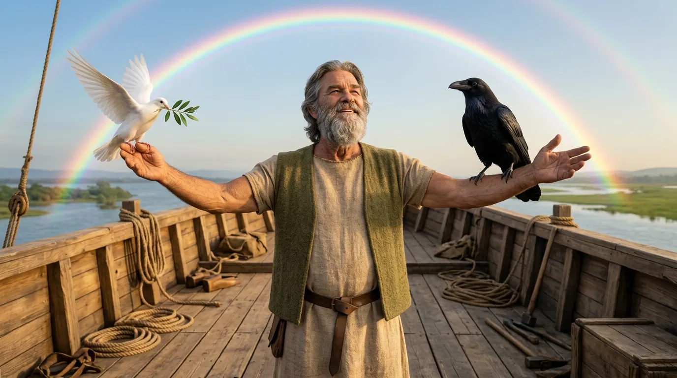 Noah Receives the Dove With an Olive Leaf