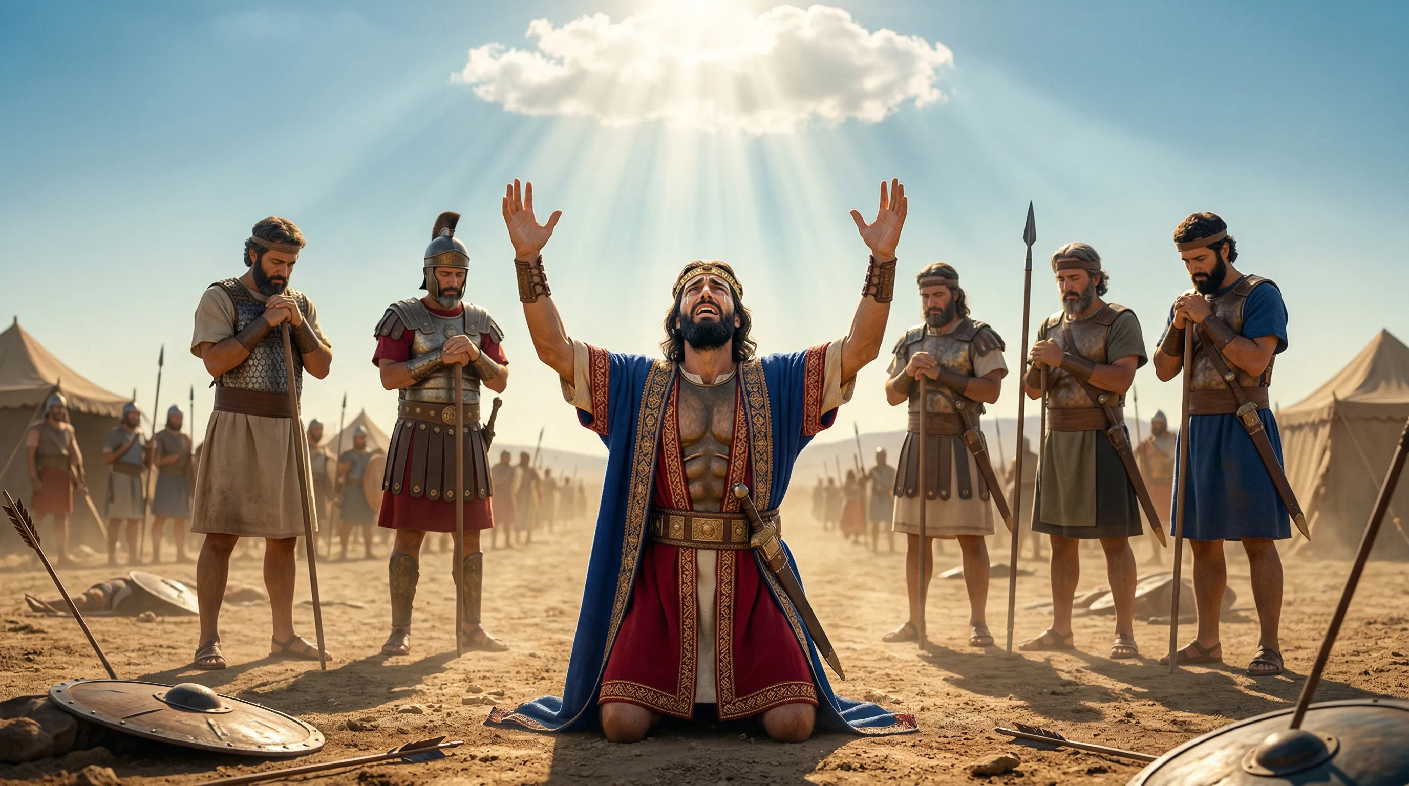 King Asa Prays Amidst the Dust