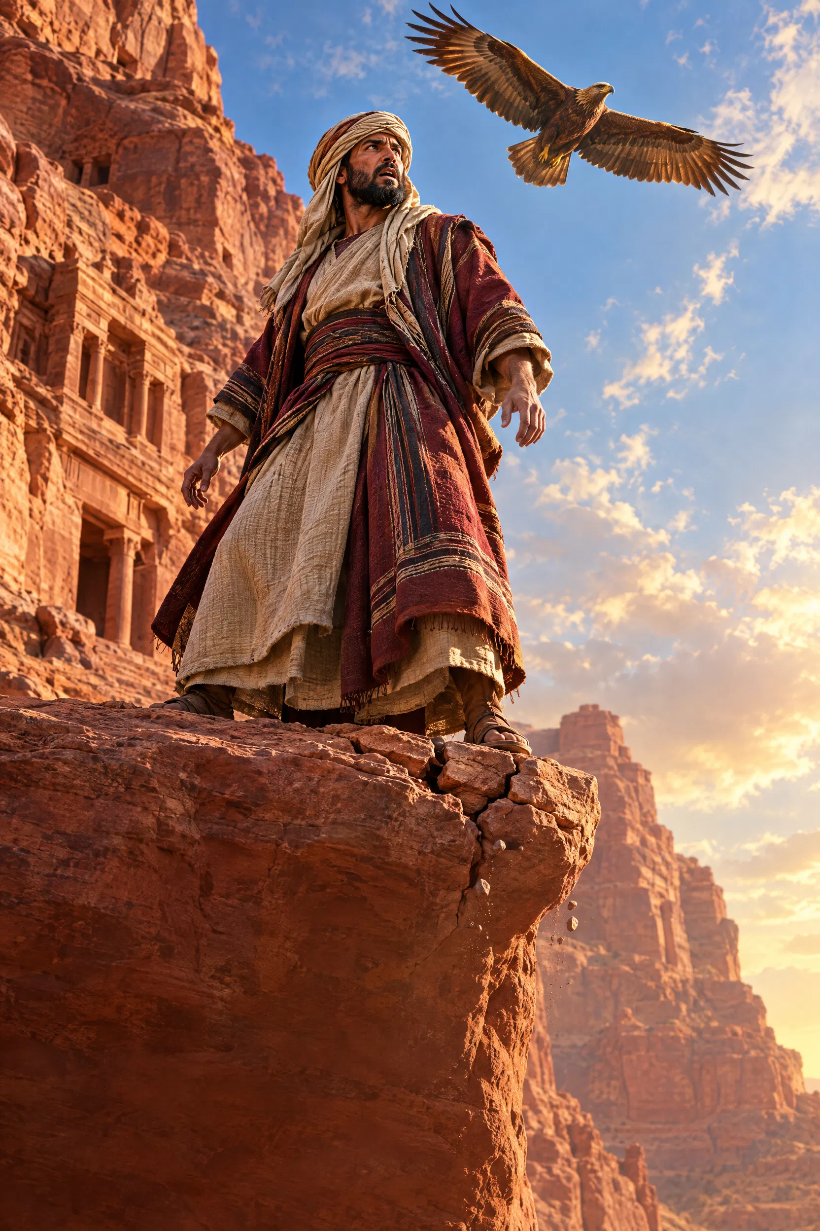 An Edomite Chieftain on the Cliff Under an Eagle