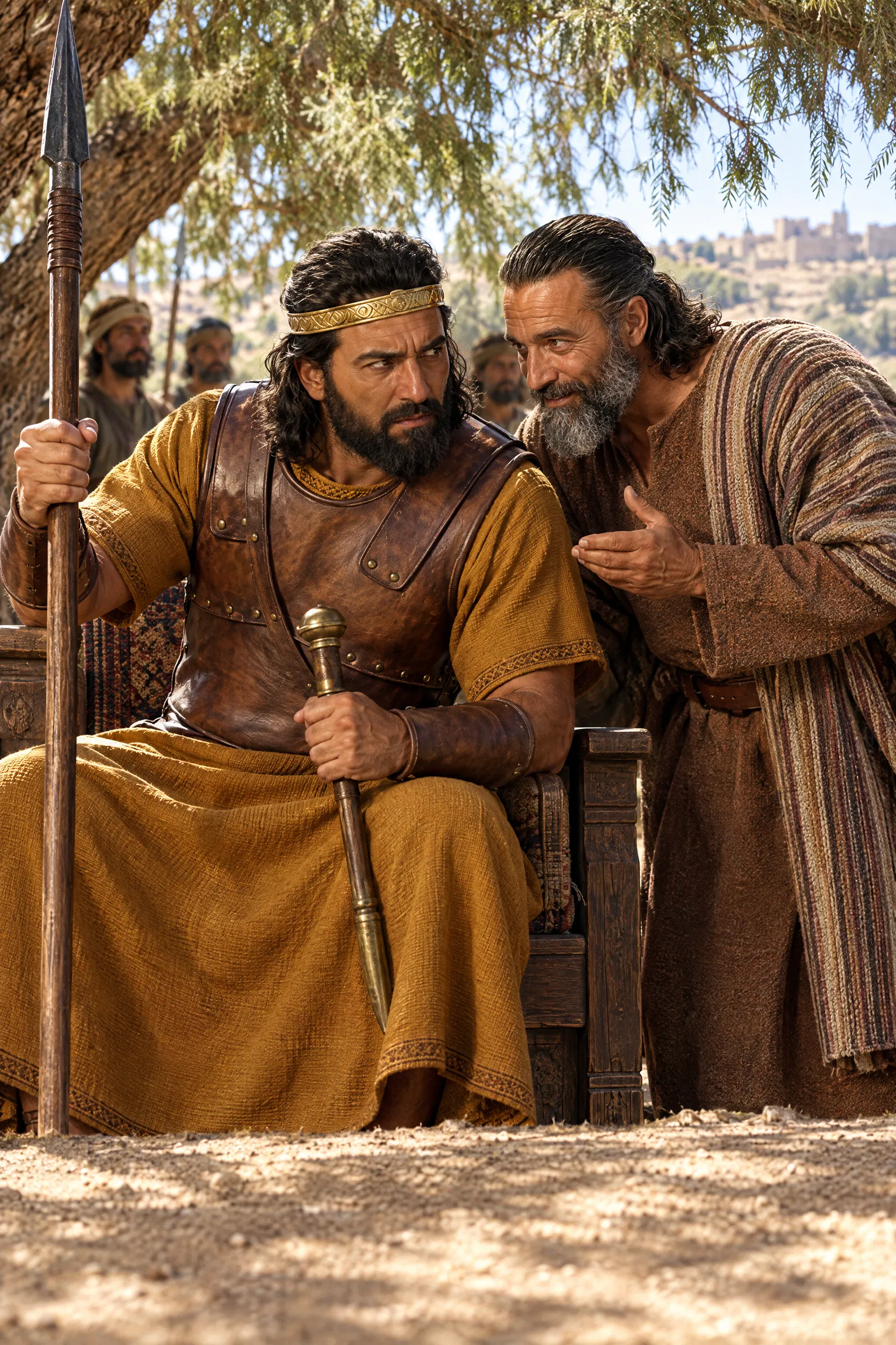 Doeg Whispers to King Saul Under the Tamarisk Tree