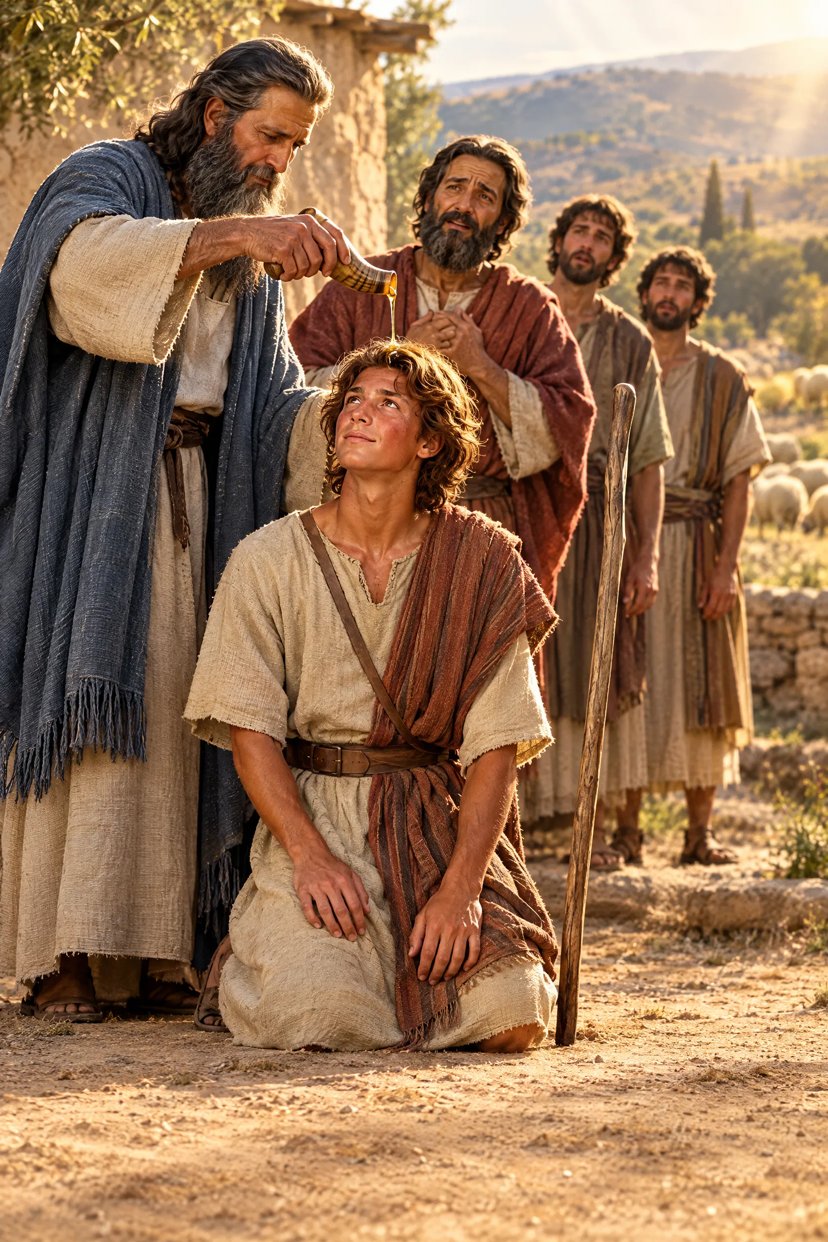 Samuel Anoints David in Front of His Brothers