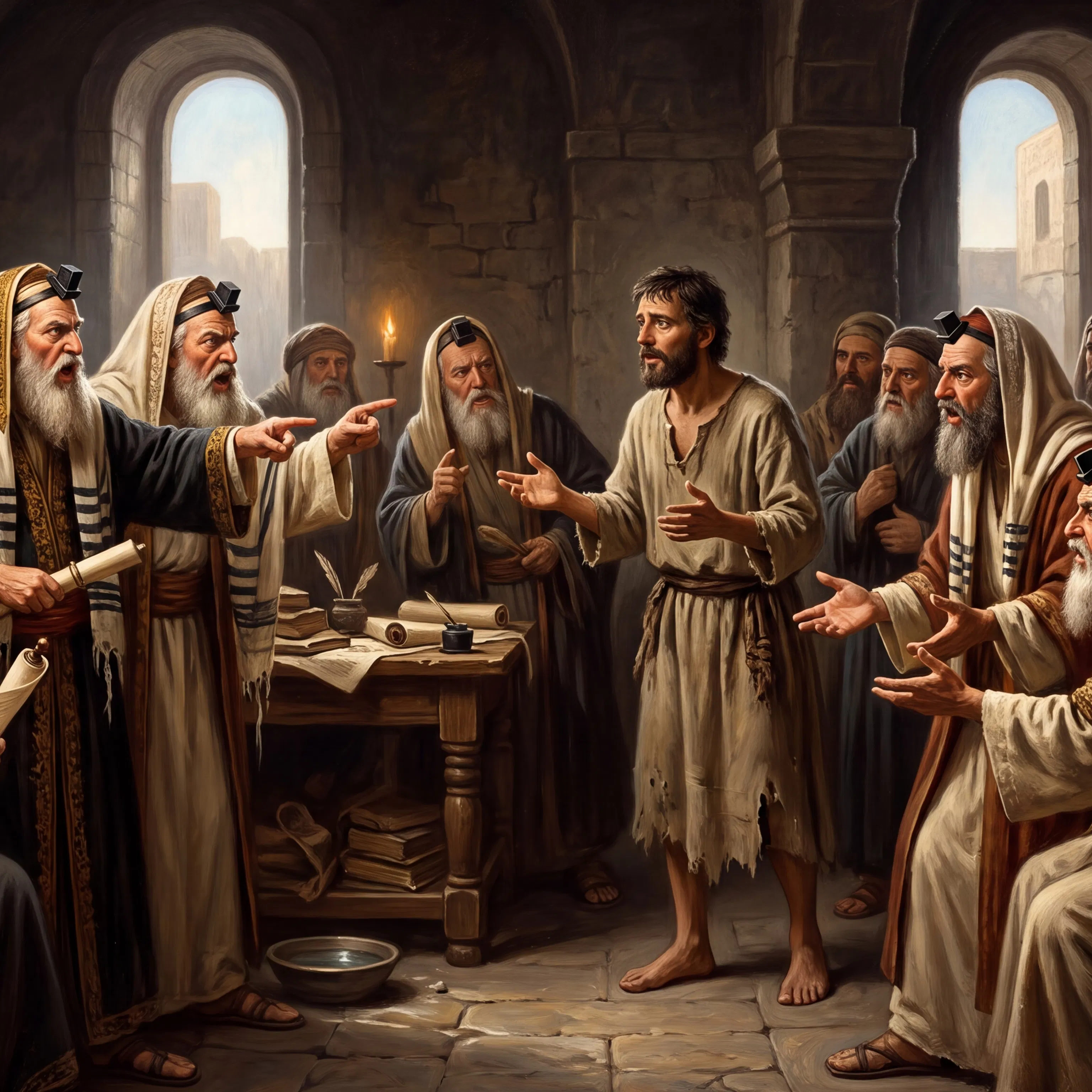 Pharisees Question the Man Born Blind