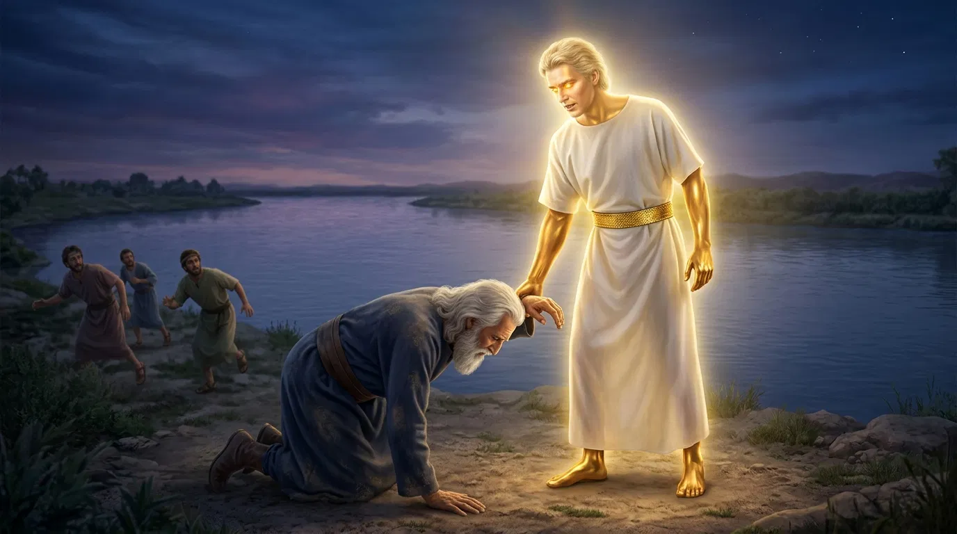 Angel Touching Daniel by the River