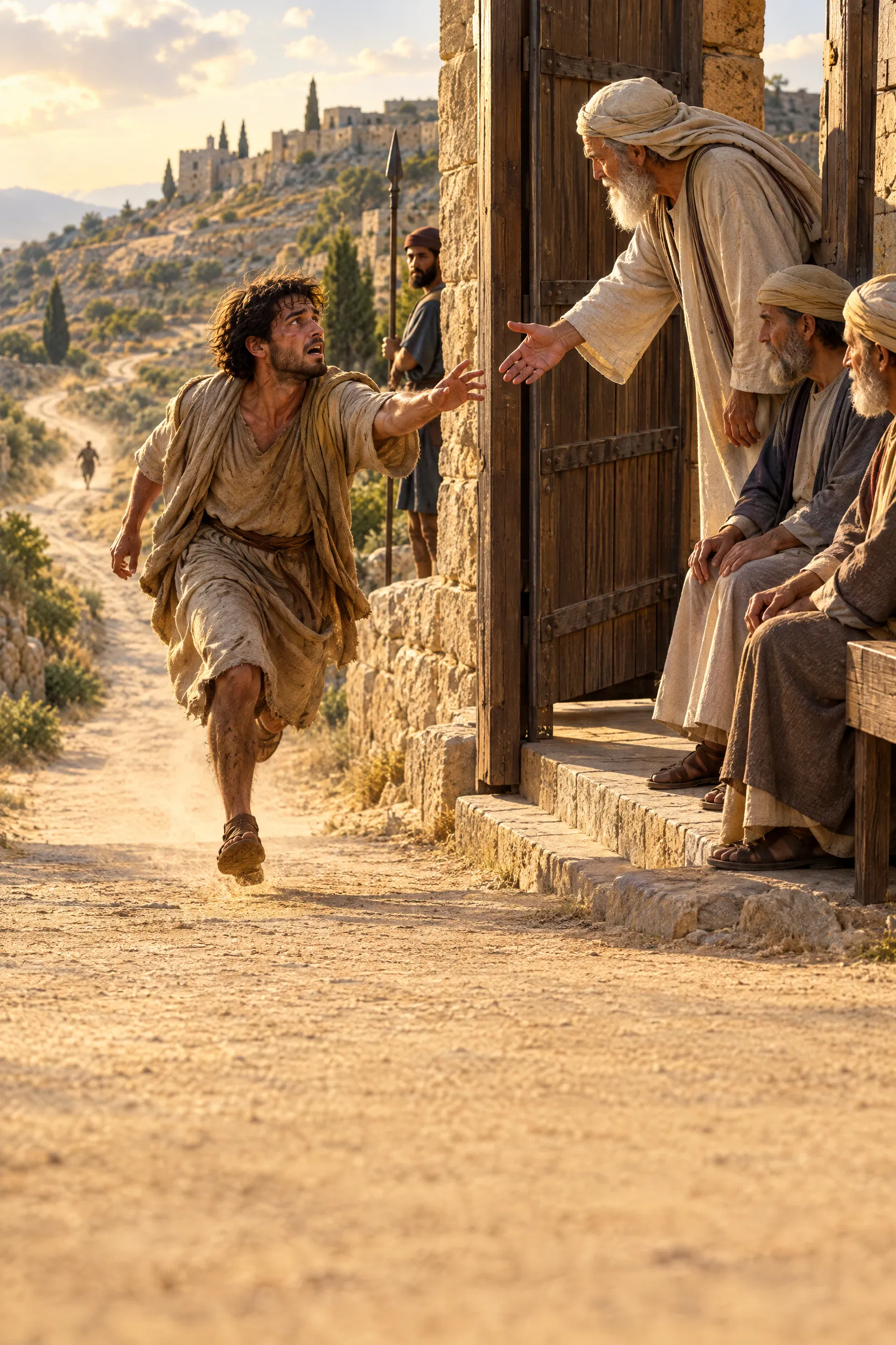 A Fleeing Man Reaches a City of Refuge