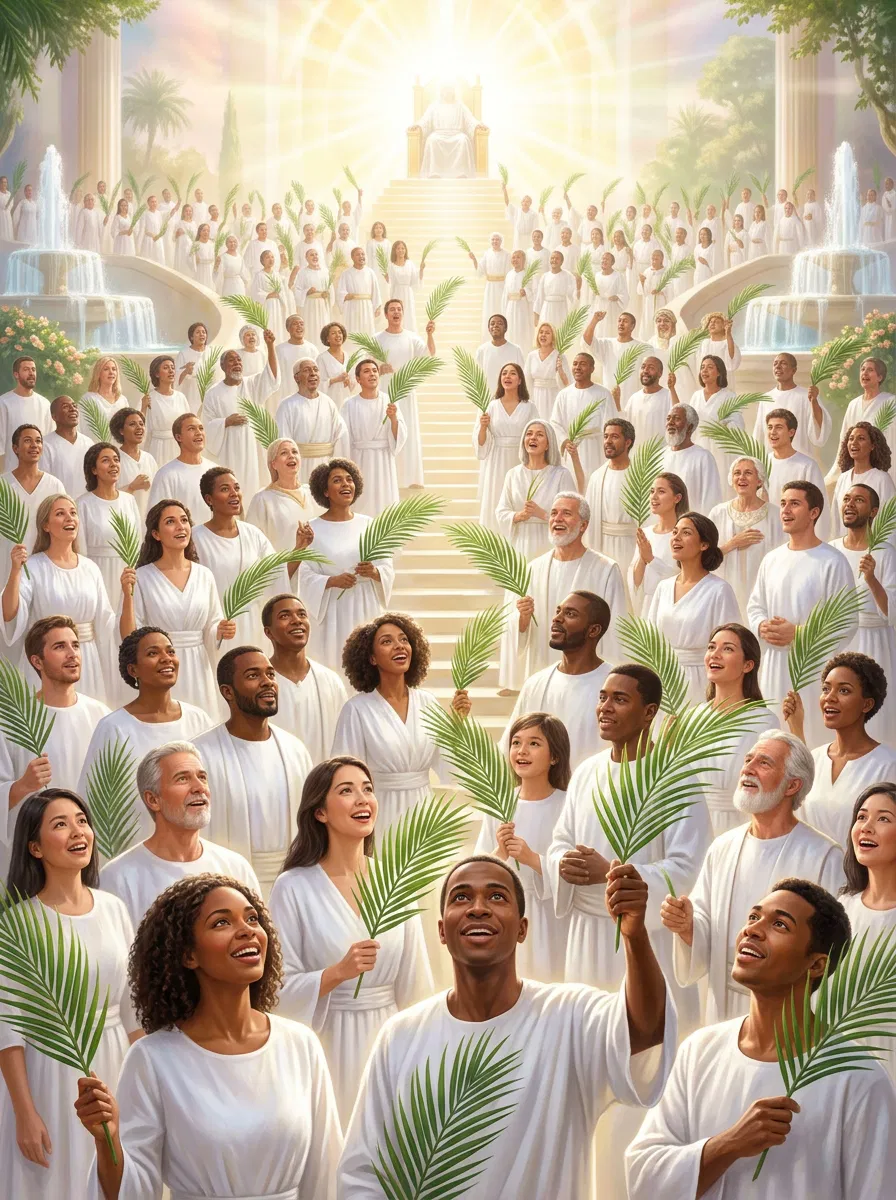 The Redeemed Holding Palms Before the Throne
