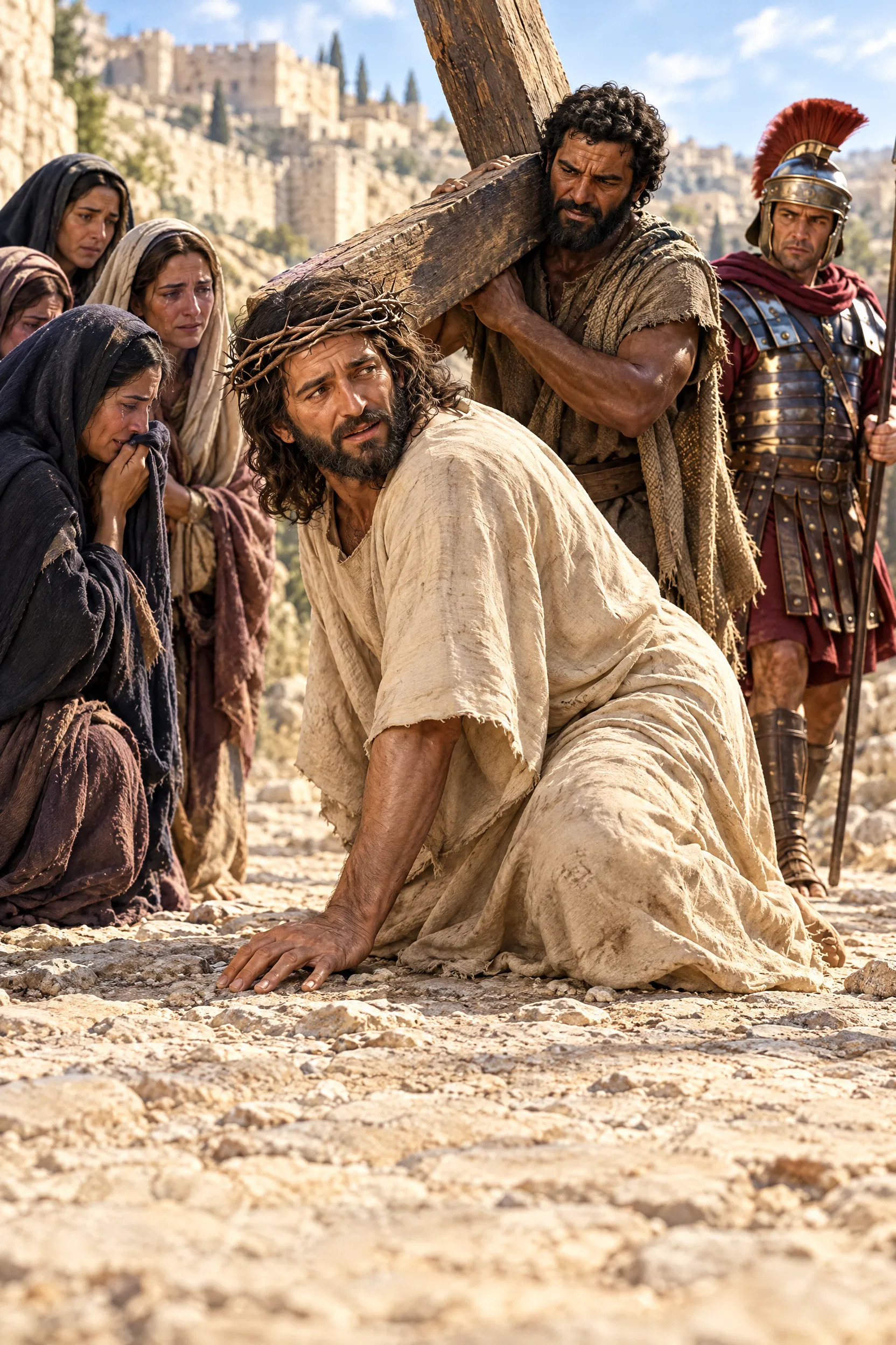 Jesus Falls on the Road with the Weeping Women