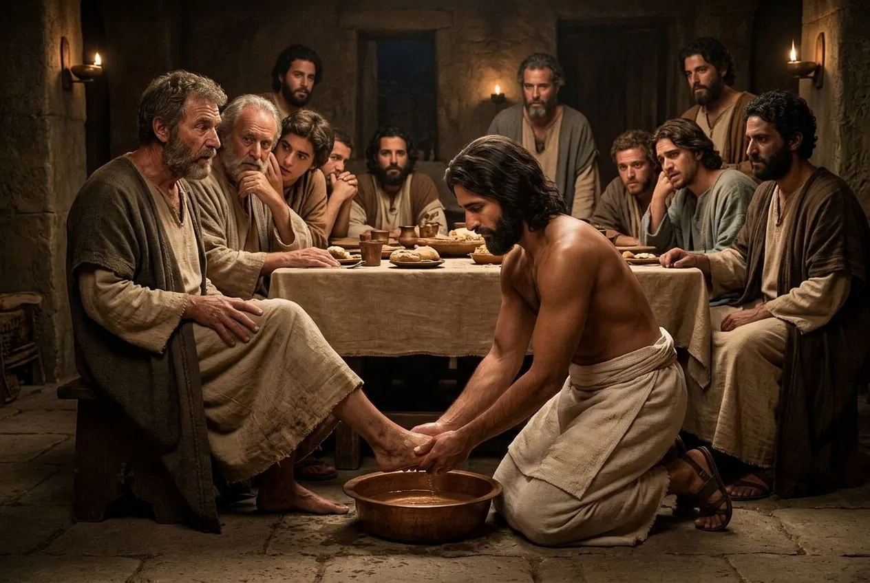 Jesus Washes the Disciples' Feet at the Table