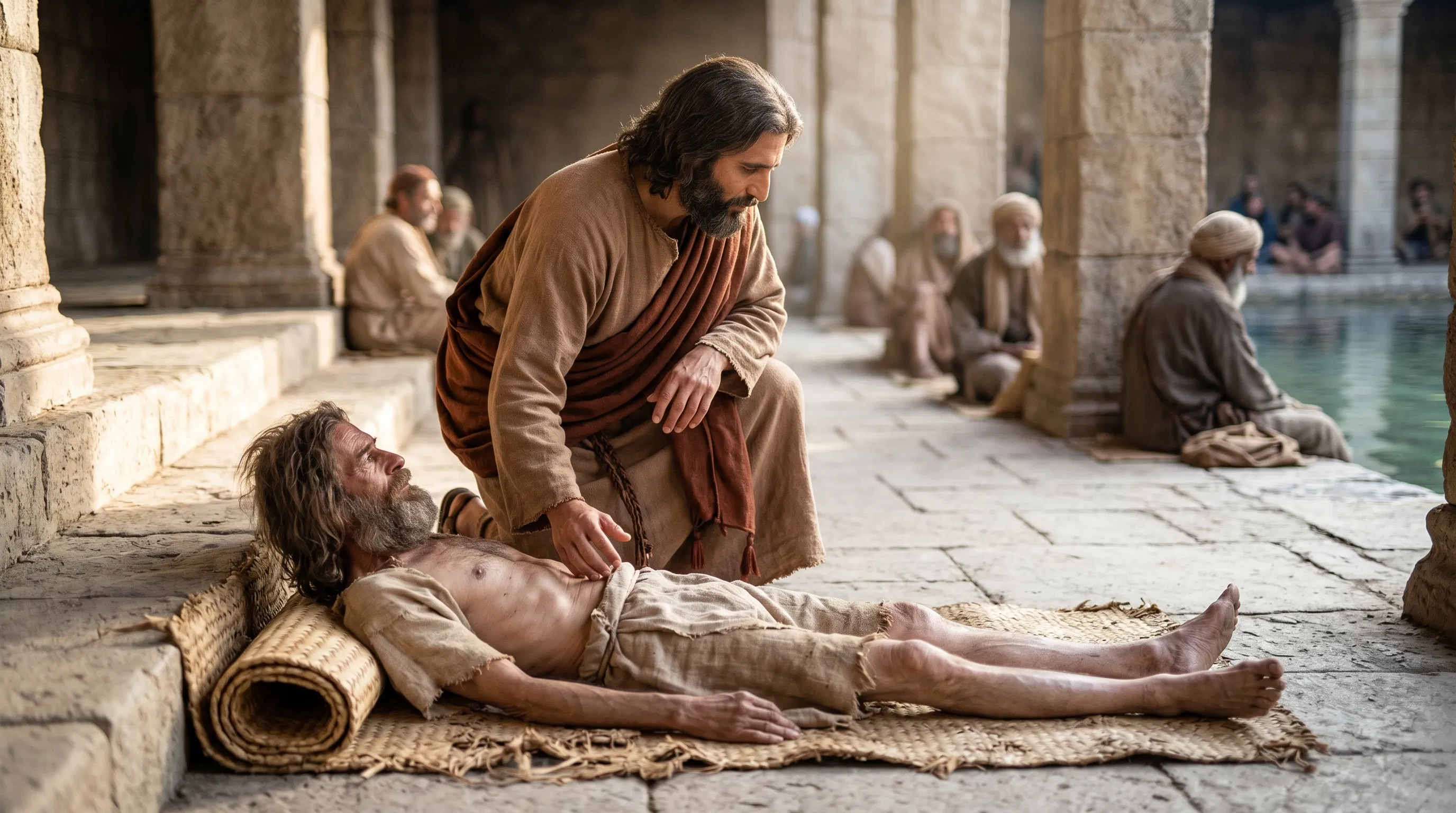 Jesus Bending Over the Sick Man at Bethesda