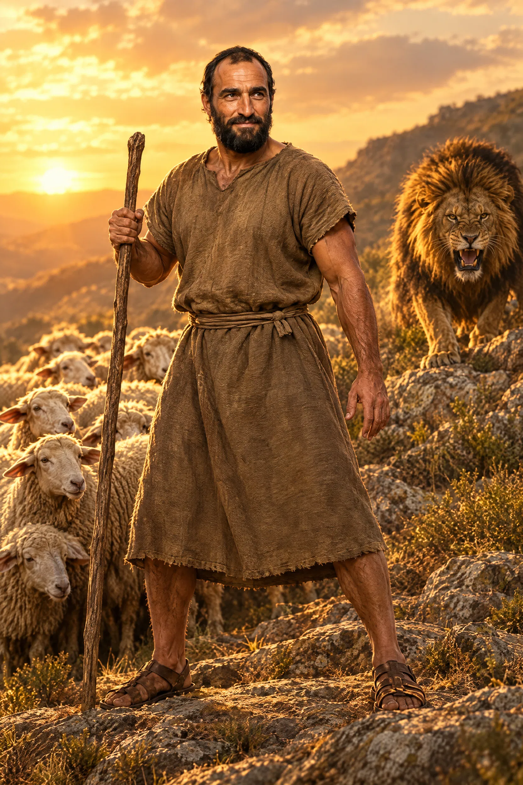 Peter Guards the Flock Against a Roaring Lion