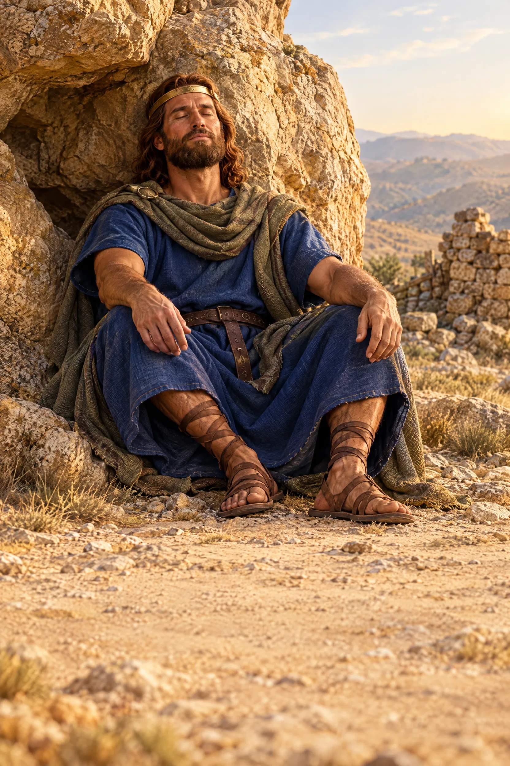 David Rests Against the Rock in Trust