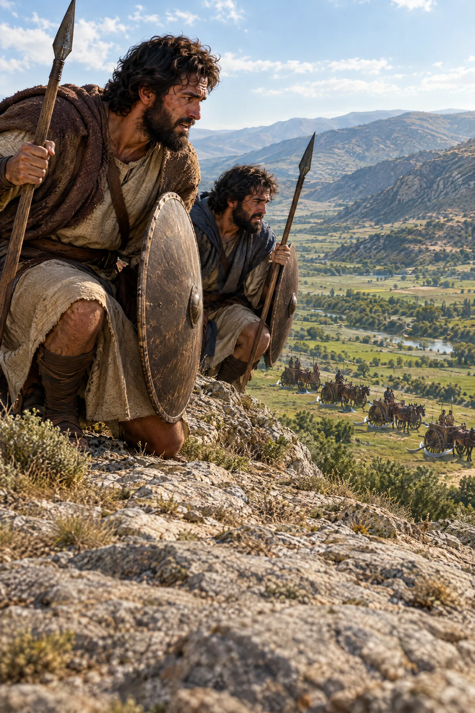 Warriors of Judah Look Down at Iron Chariots