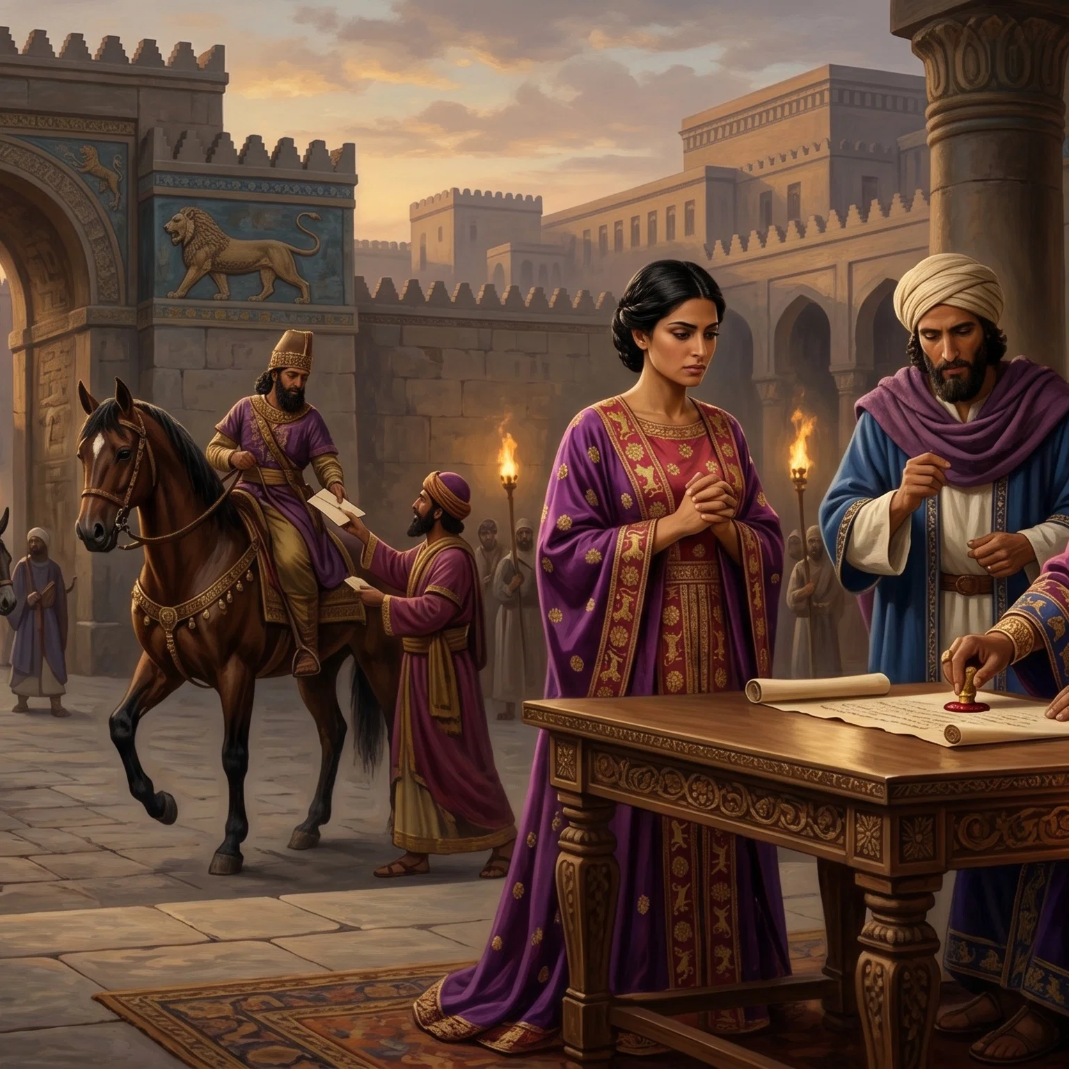 Queen Esther Dispatching The Royal Decree