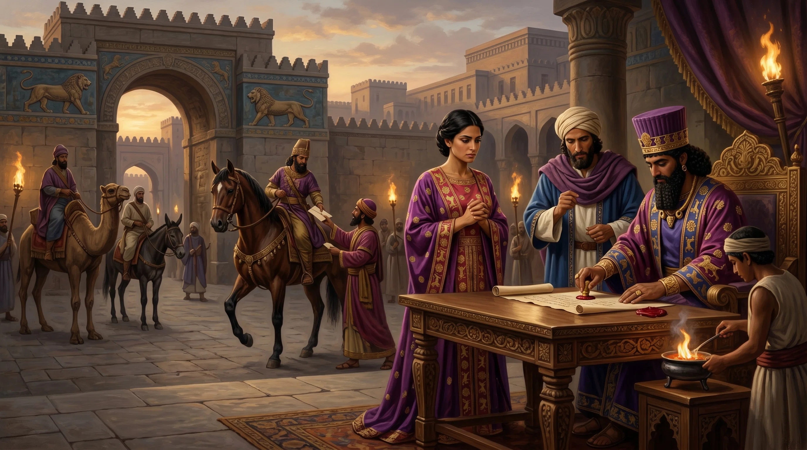 Queen Esther Dispatching The Royal Decree
