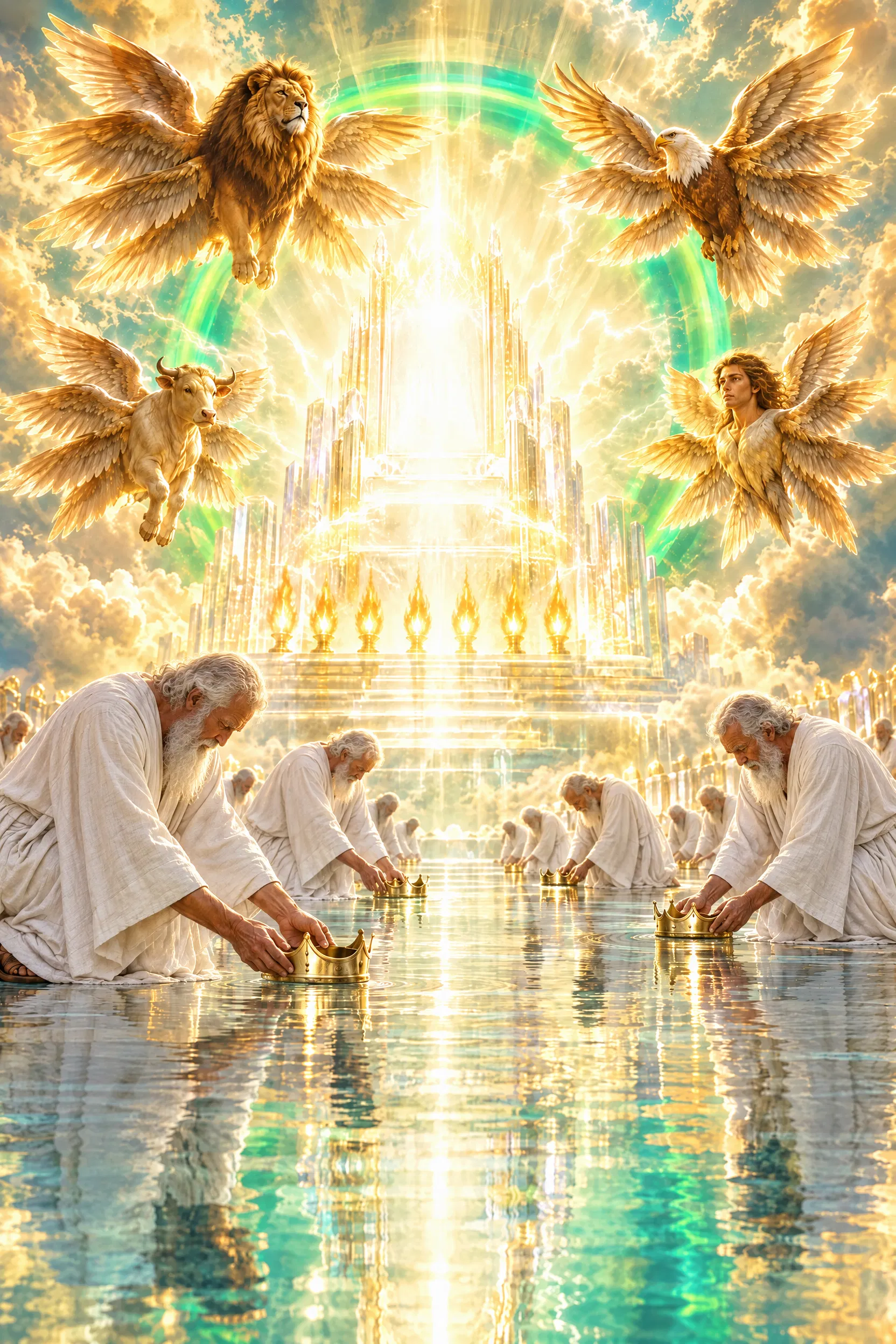 Elders Cast Their Crowns Before the Throne