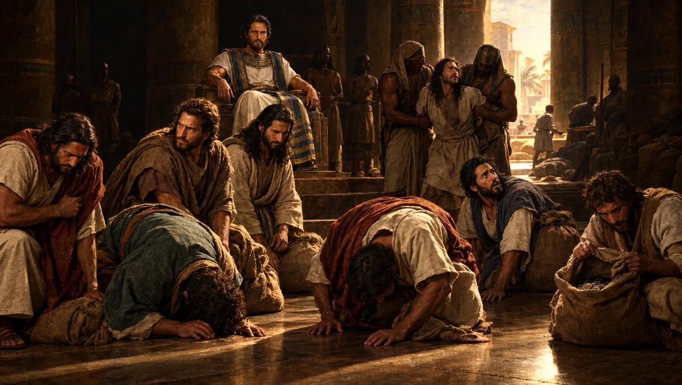 Joseph's Brothers Bow Before Him in Egypt