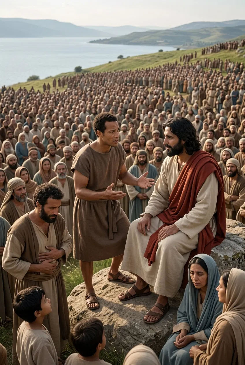 Philip Tells Jesus the Crowd Is Hungry