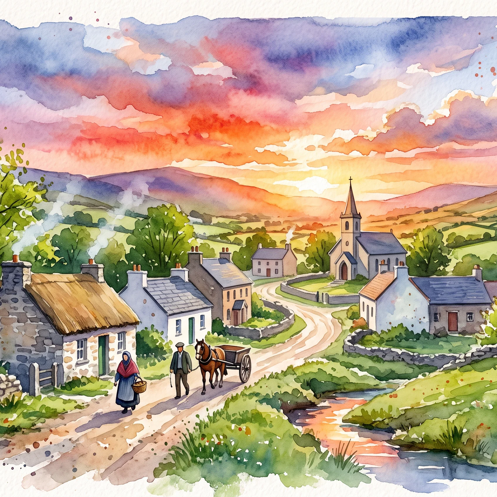 Golden Dusk in an Irish Valley