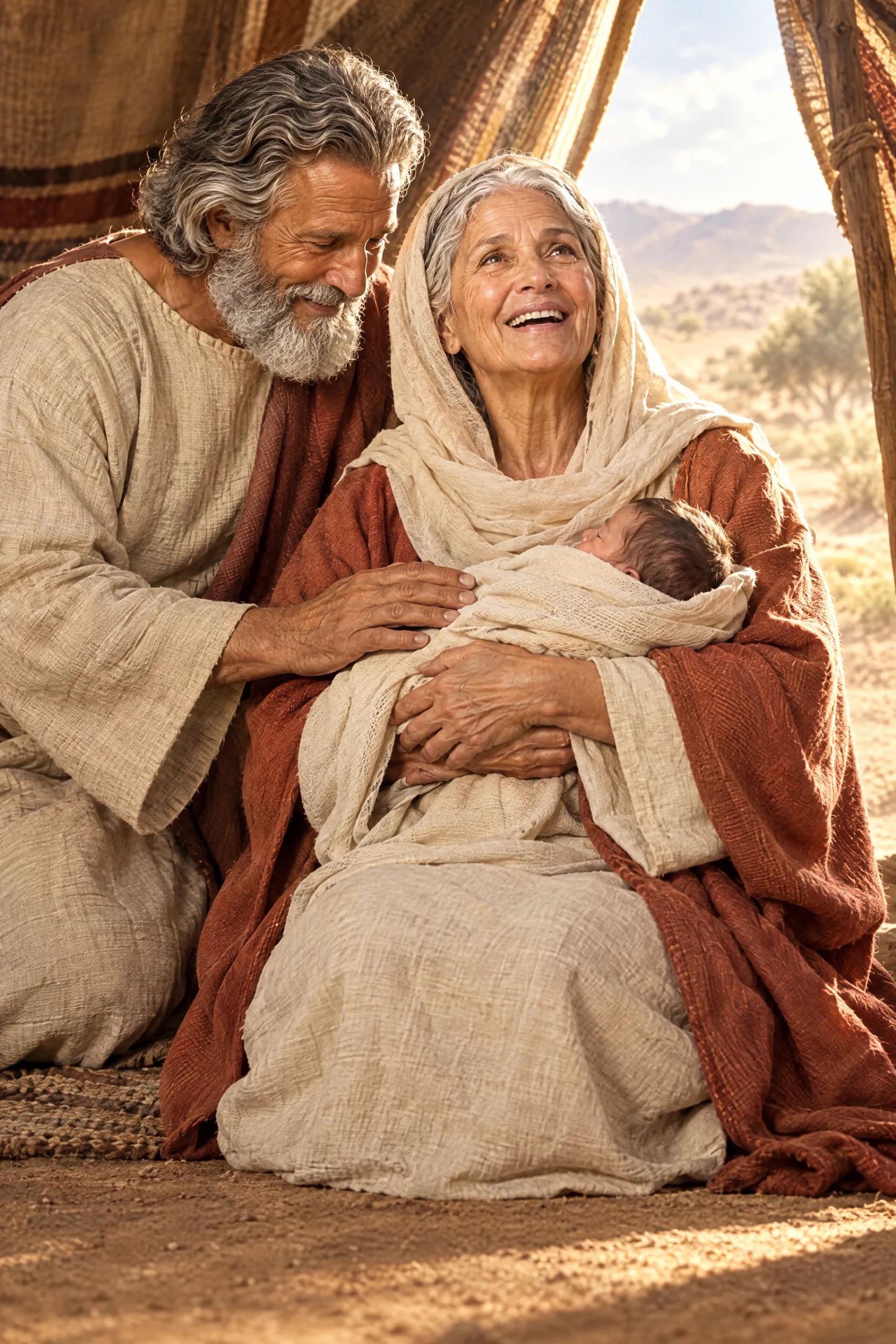 Sarah and Abraham With Newborn Isaac