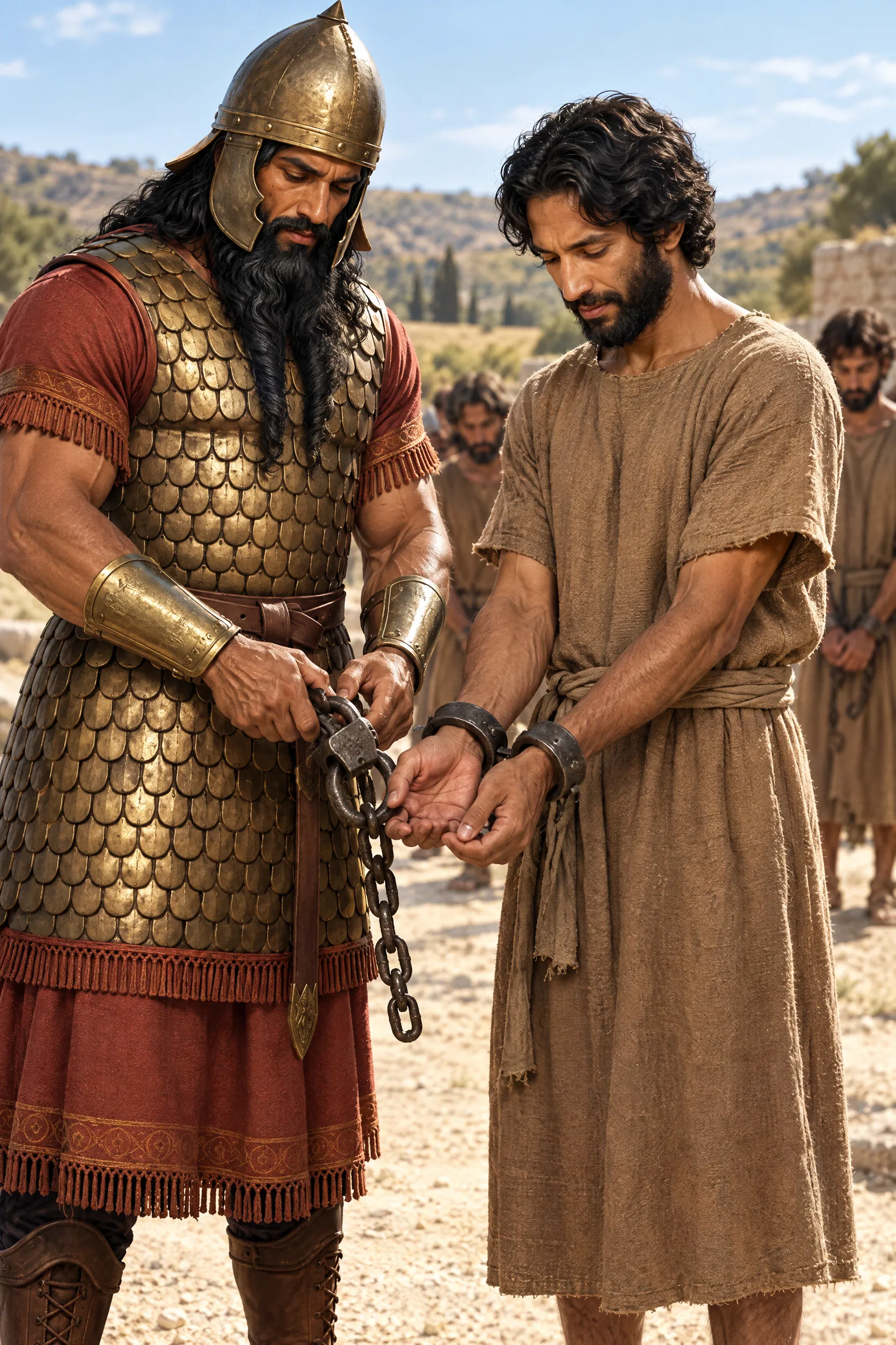 Nebuzaradan Unlocks Jeremiah's Chains at Ramah