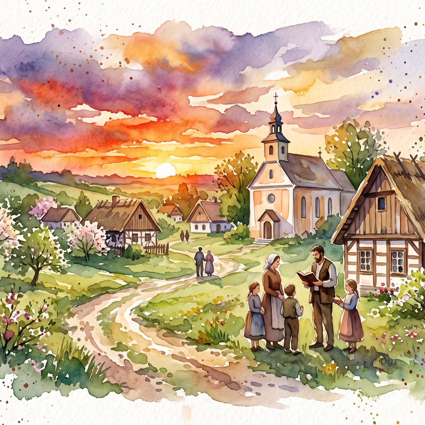 Golden Dusk Over Polish Heartland