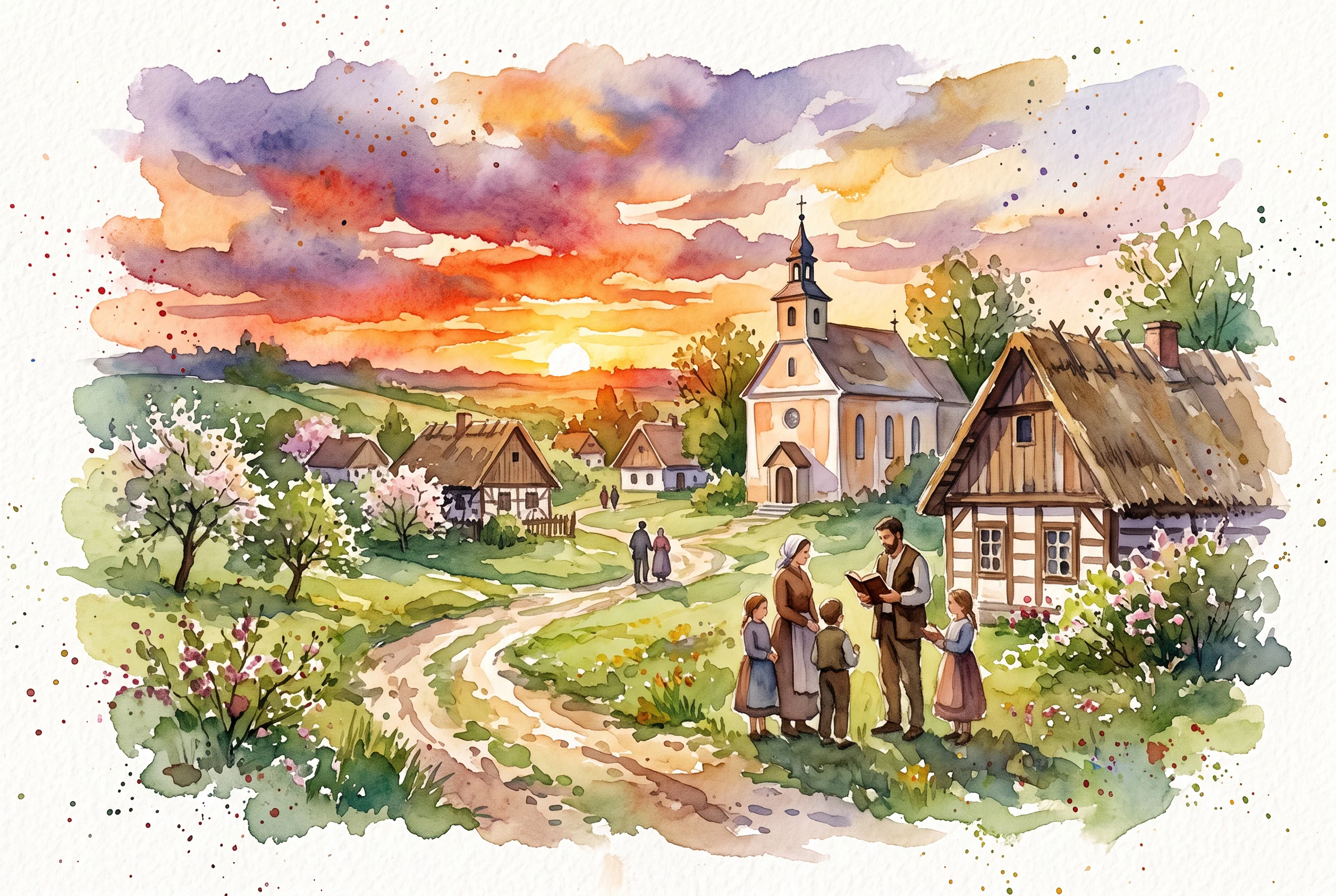 Golden Dusk Over Polish Heartland