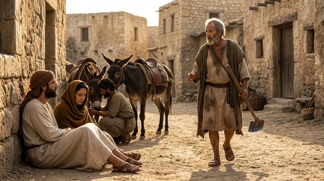 A Levite and His Wife Wait in Gibeah