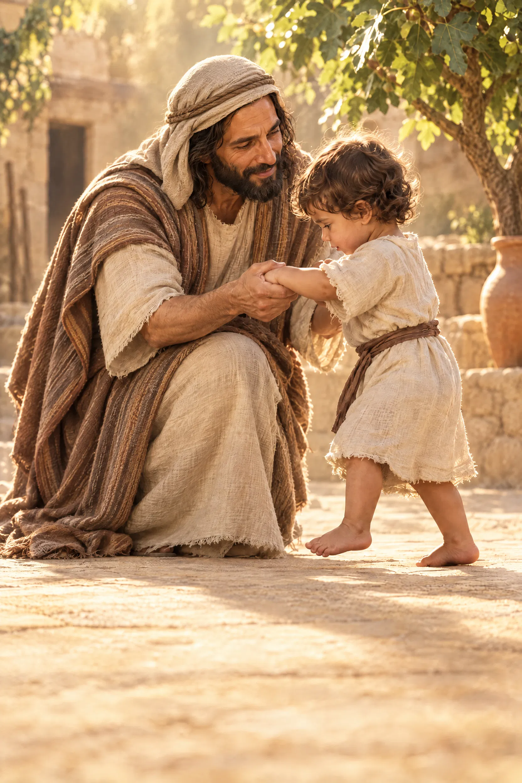 Hosea Teaching a Toddler to Walk