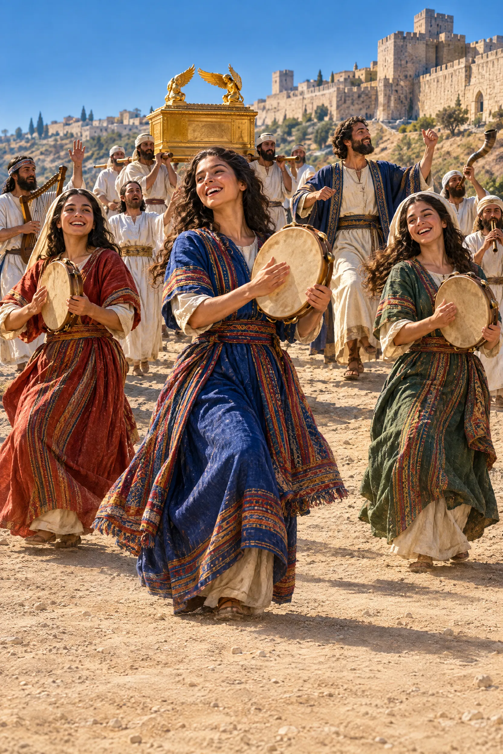 Dancers and Musicians Lead the Ark Up Mount Zion