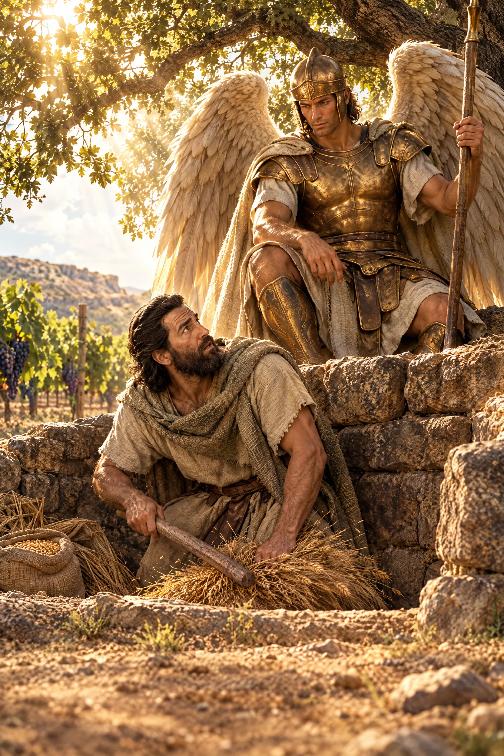 The Angel Appears to Gideon at the Winepress