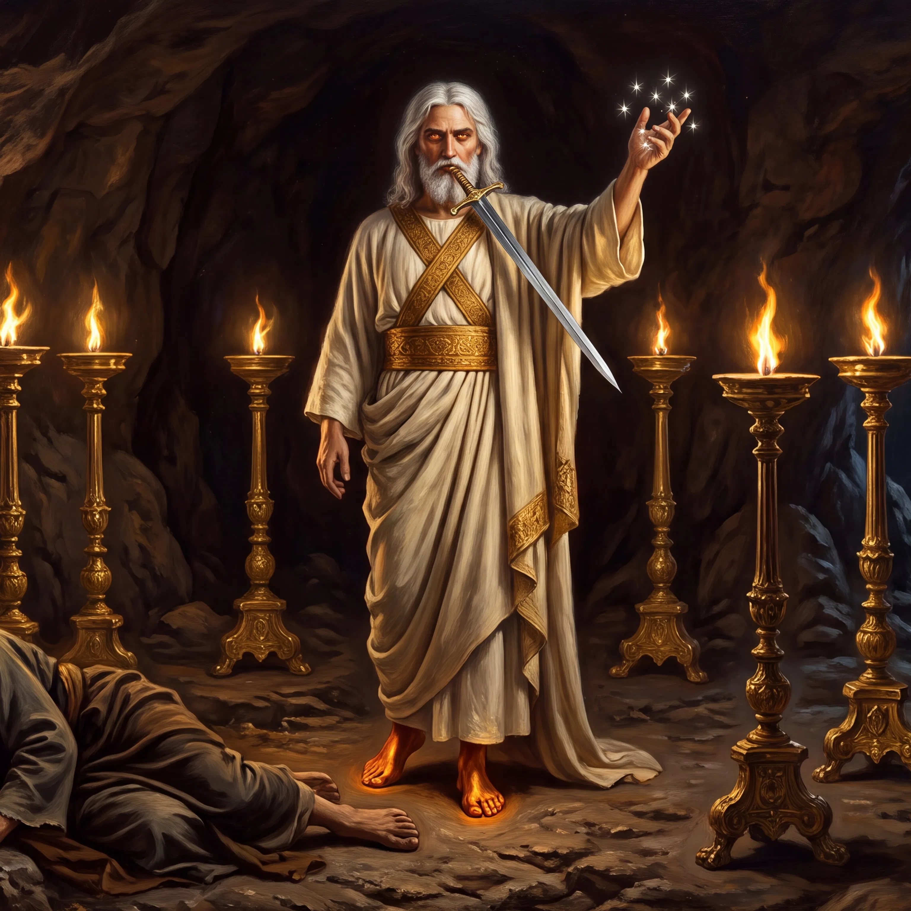 Christ Among the Seven Golden Lampstands Before John