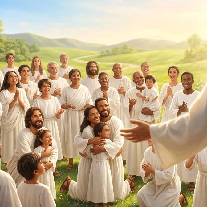 Jesus Welcomes the Redeemed in the New Earth