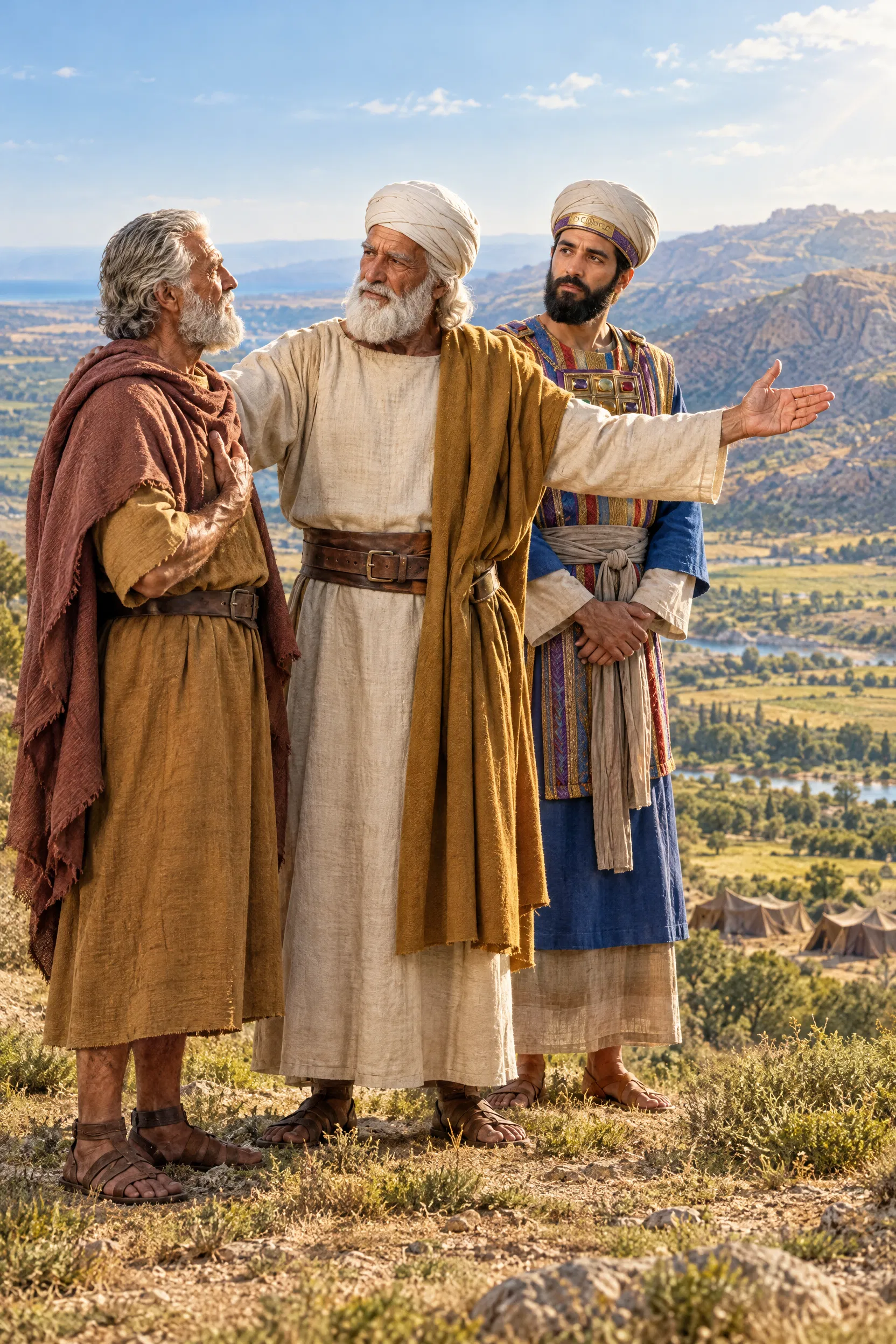 Joshua, Eleazar and Caleb Look Over Canaan