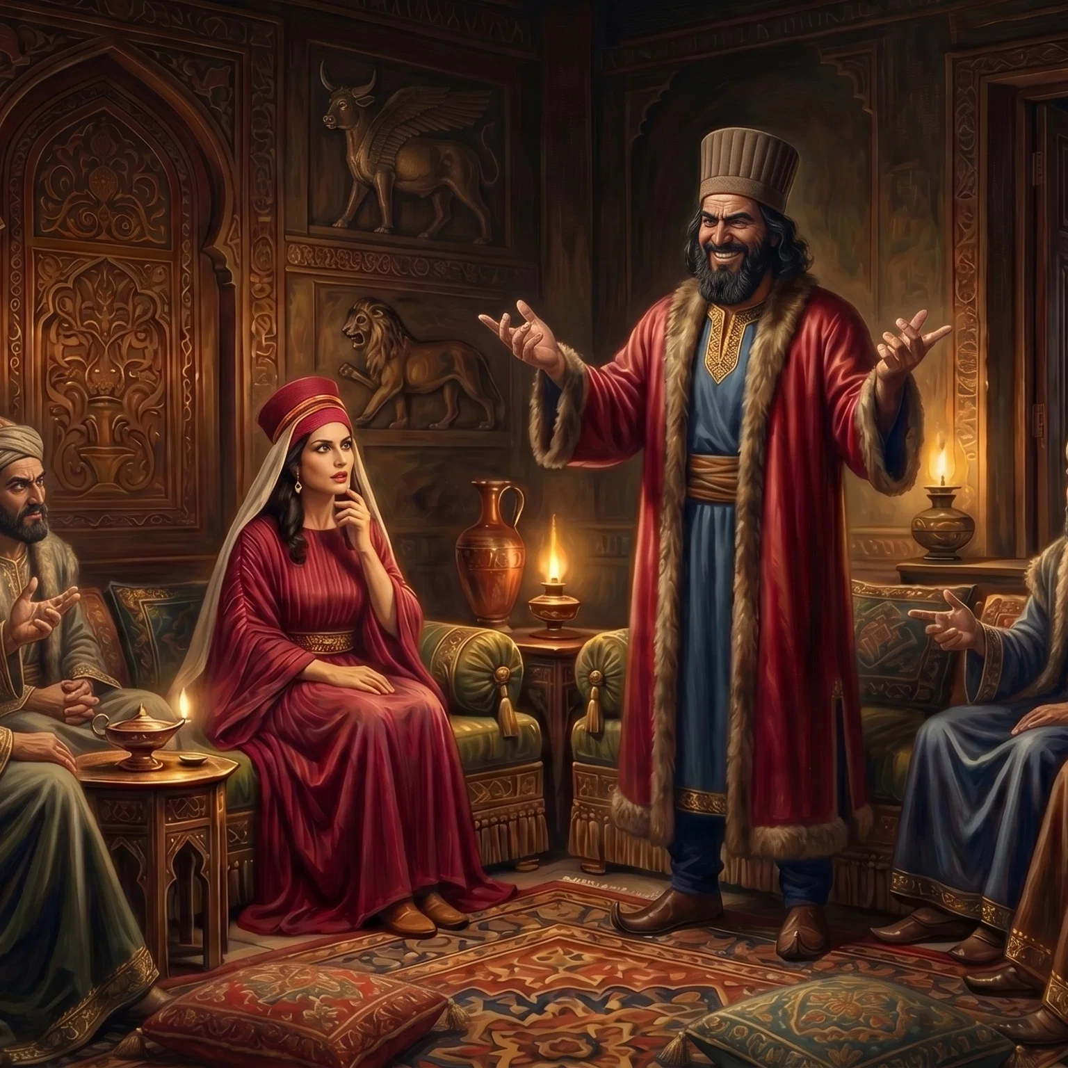 Haman Plots the Downfall of Mordecai