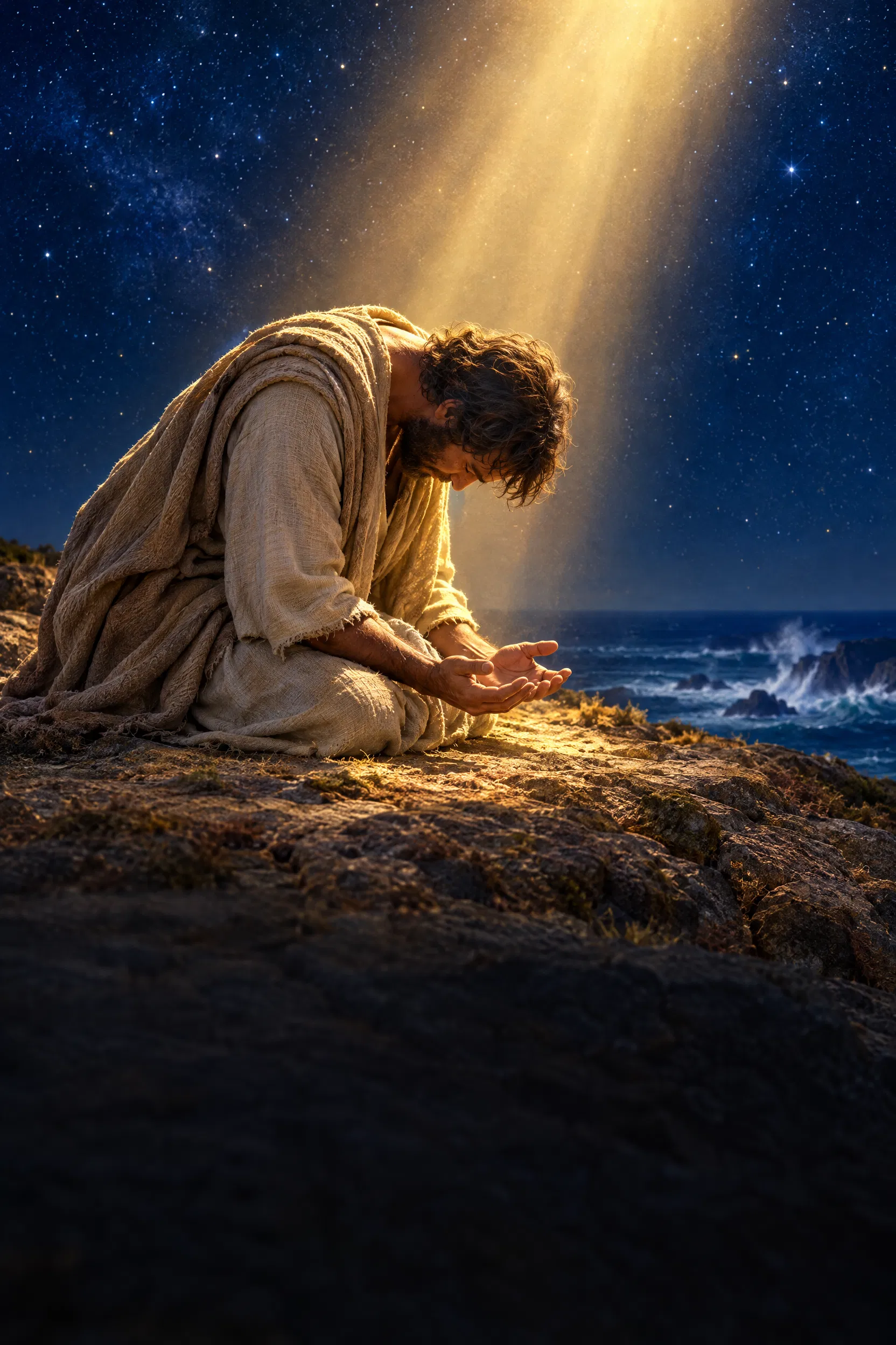 A Humble Man Bows Under Starlight