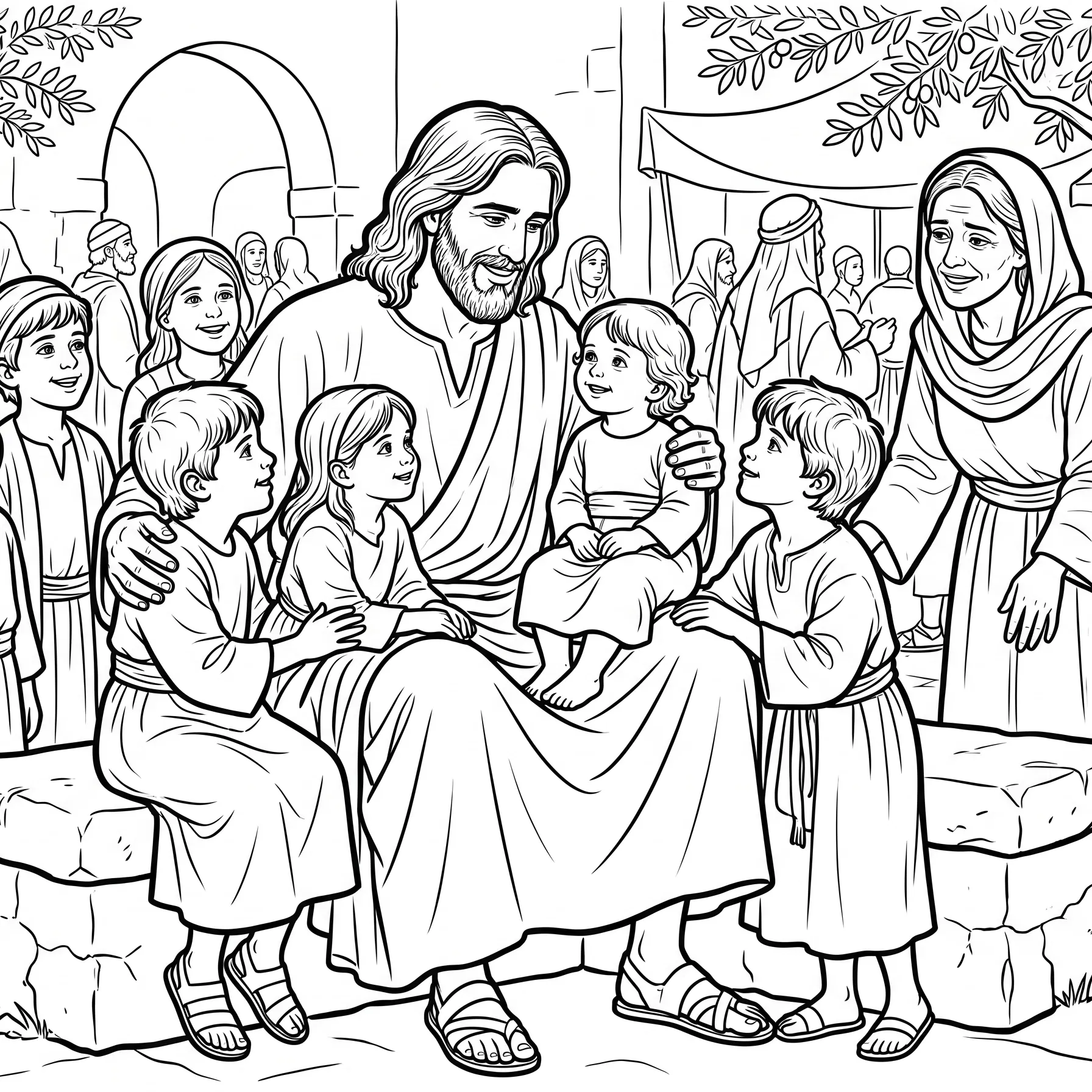Jesus Sitting With the Children