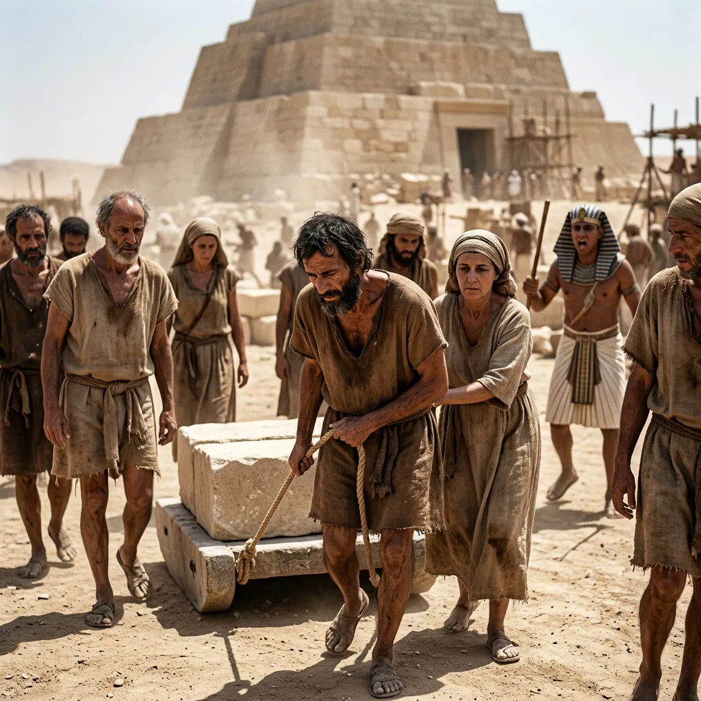 Hebrew Slaves Hauling Stone in Egypt
