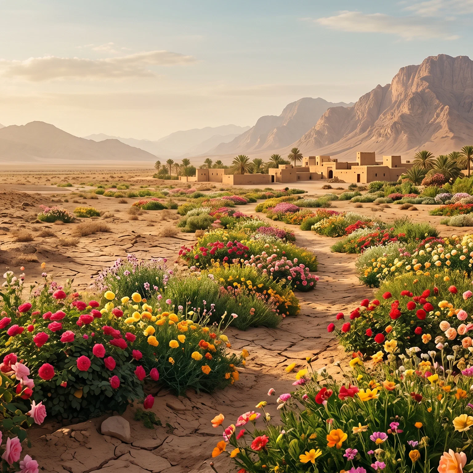 Desert Blooms in Sacred Light