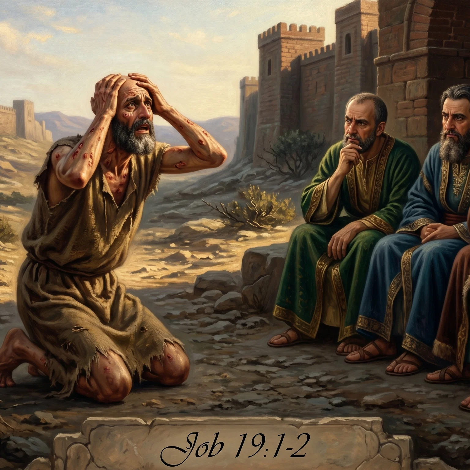 Job Lamenting Amidst the Ashes