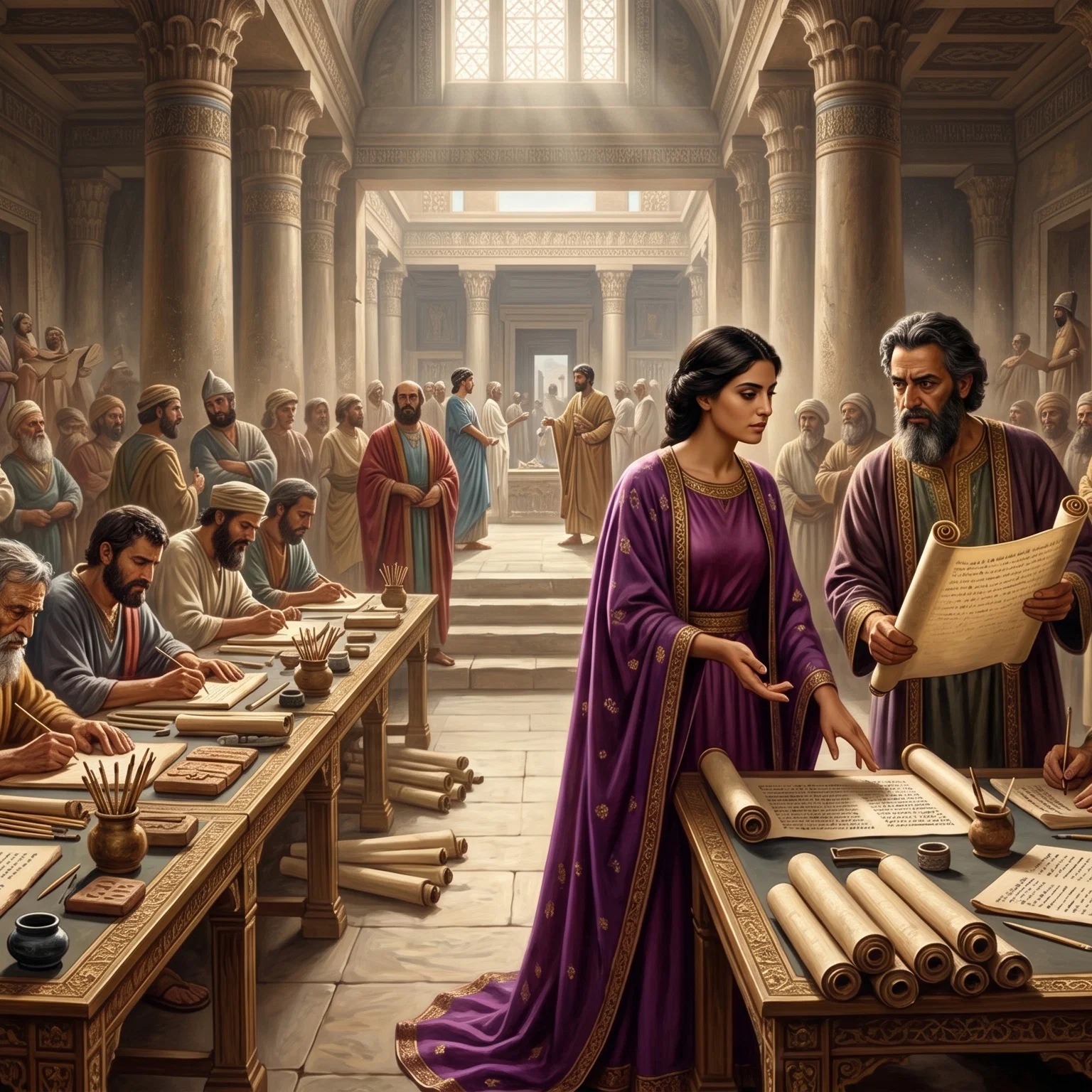 Queen Esther Drafting the Royal Decree