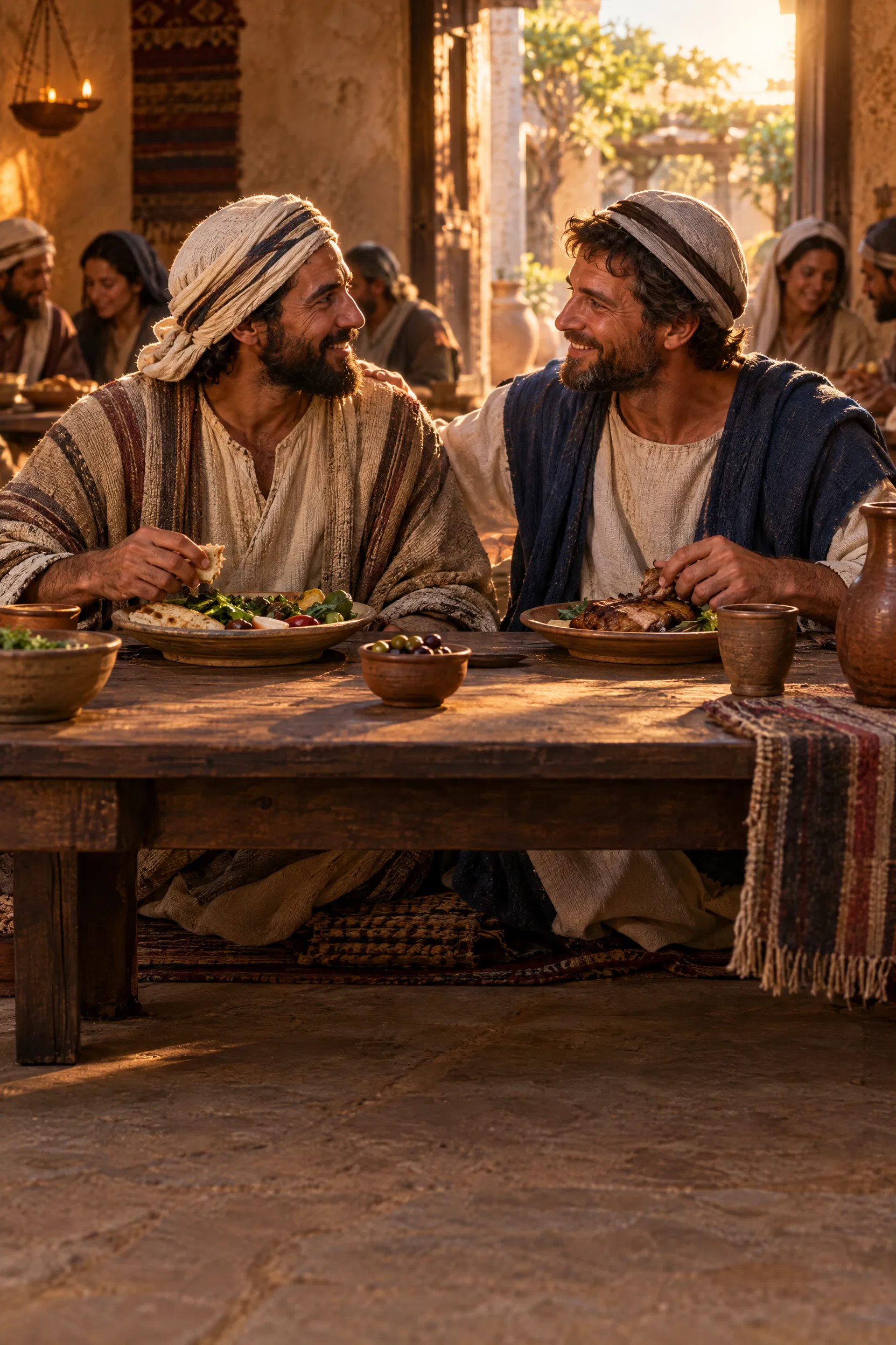 Jewish and Greek Believers Share a Meal in Rome