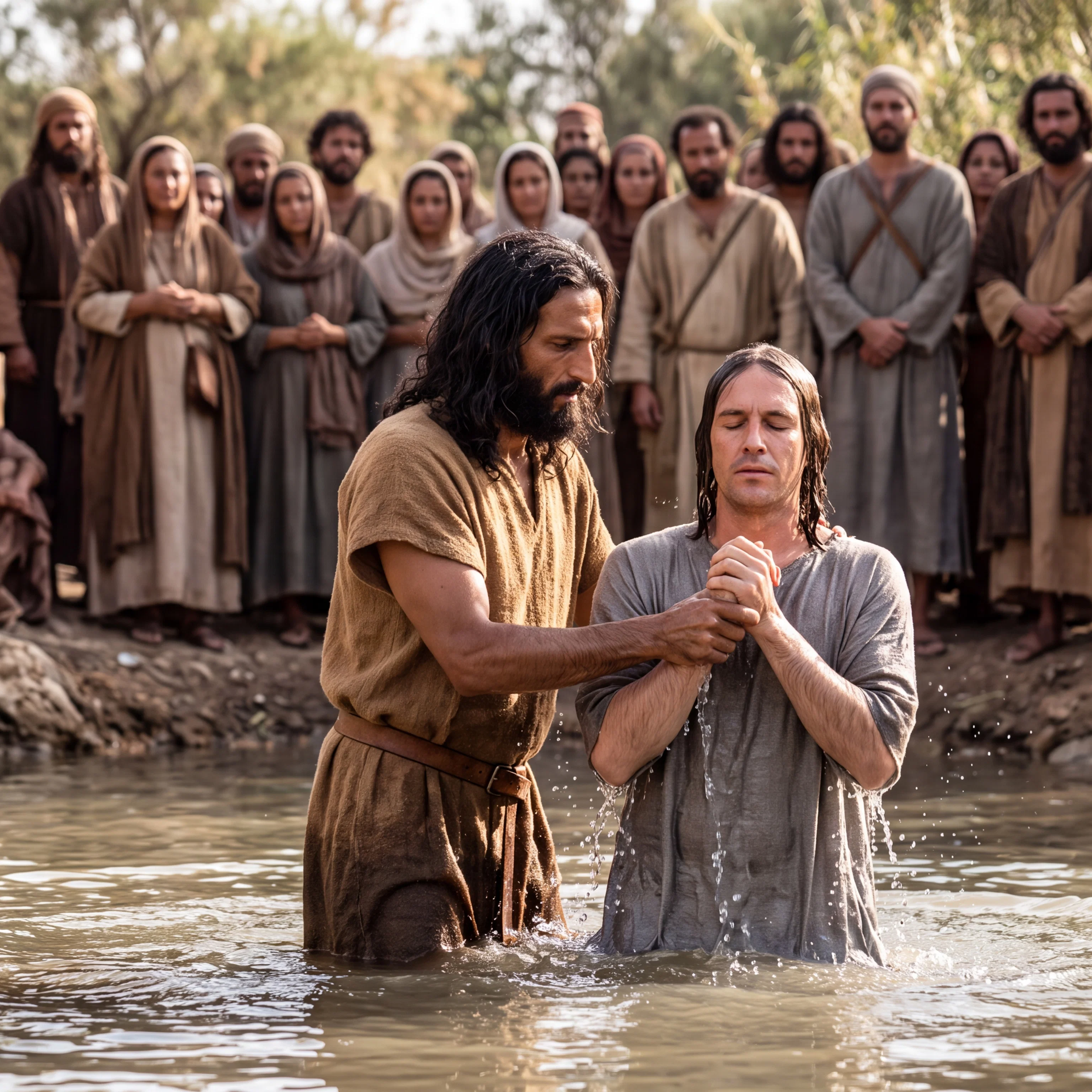 John the Baptist baptizing in the Jordan
