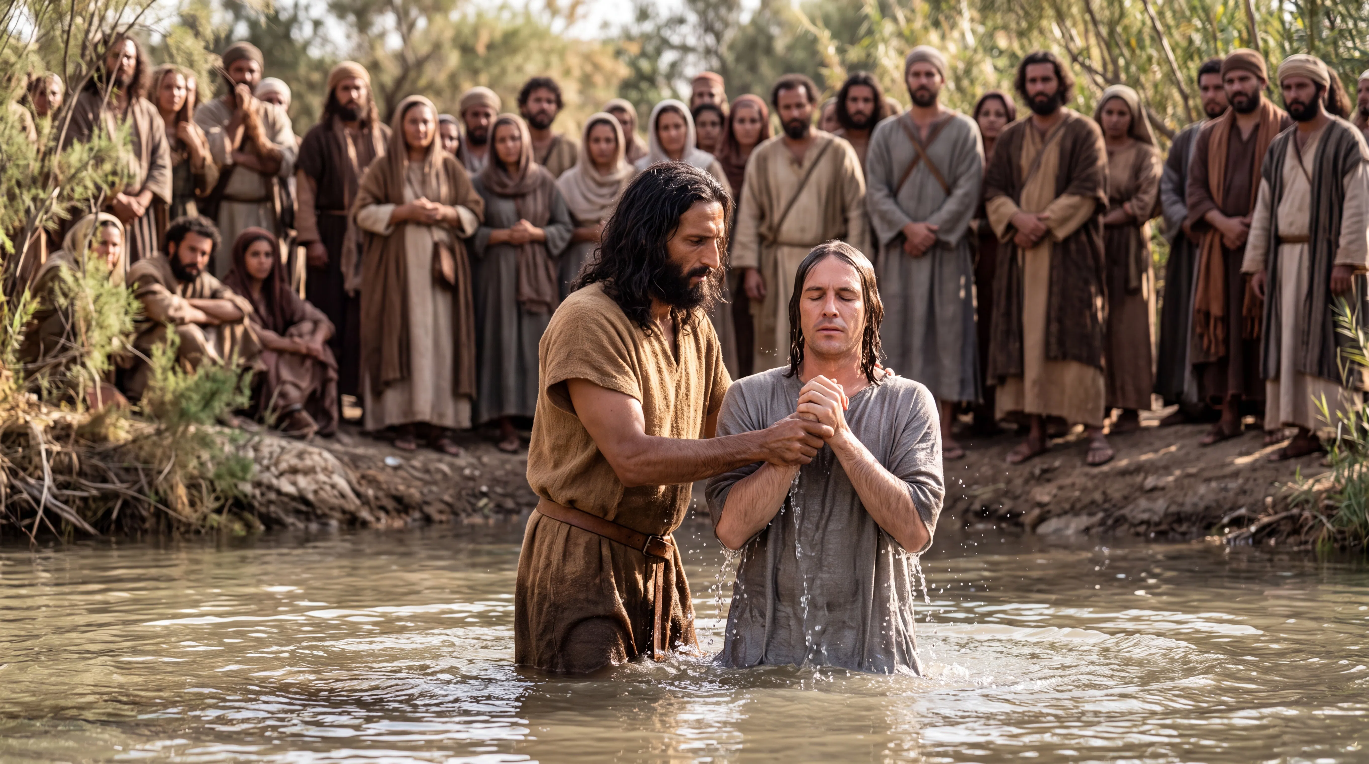 John the Baptist baptizing in the Jordan
