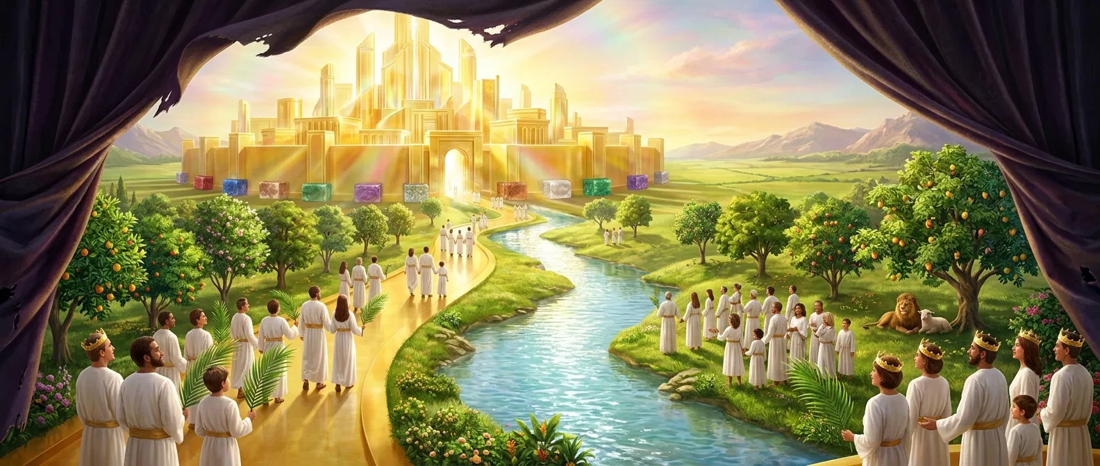 The Redeemed Walking Toward the Golden City
