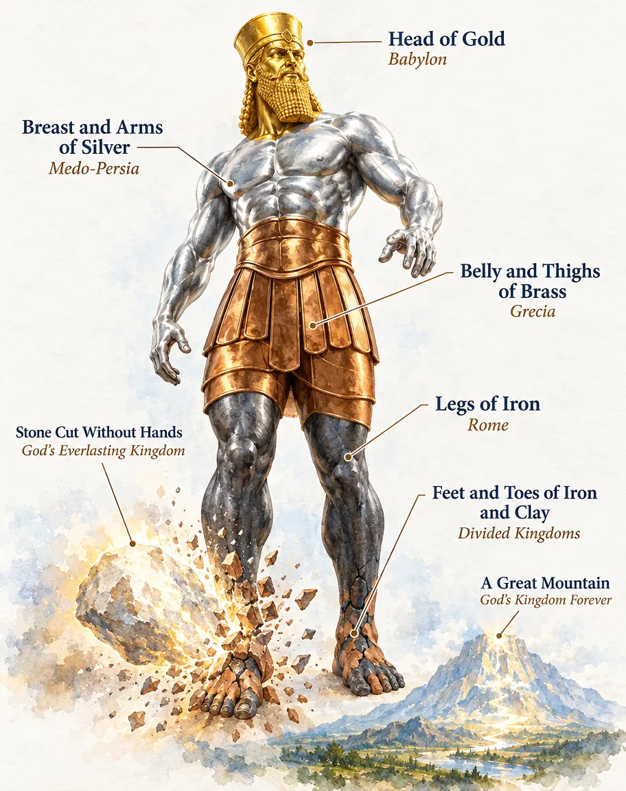 Nebuchadnezzar's Dream Statue Struck by a Stone