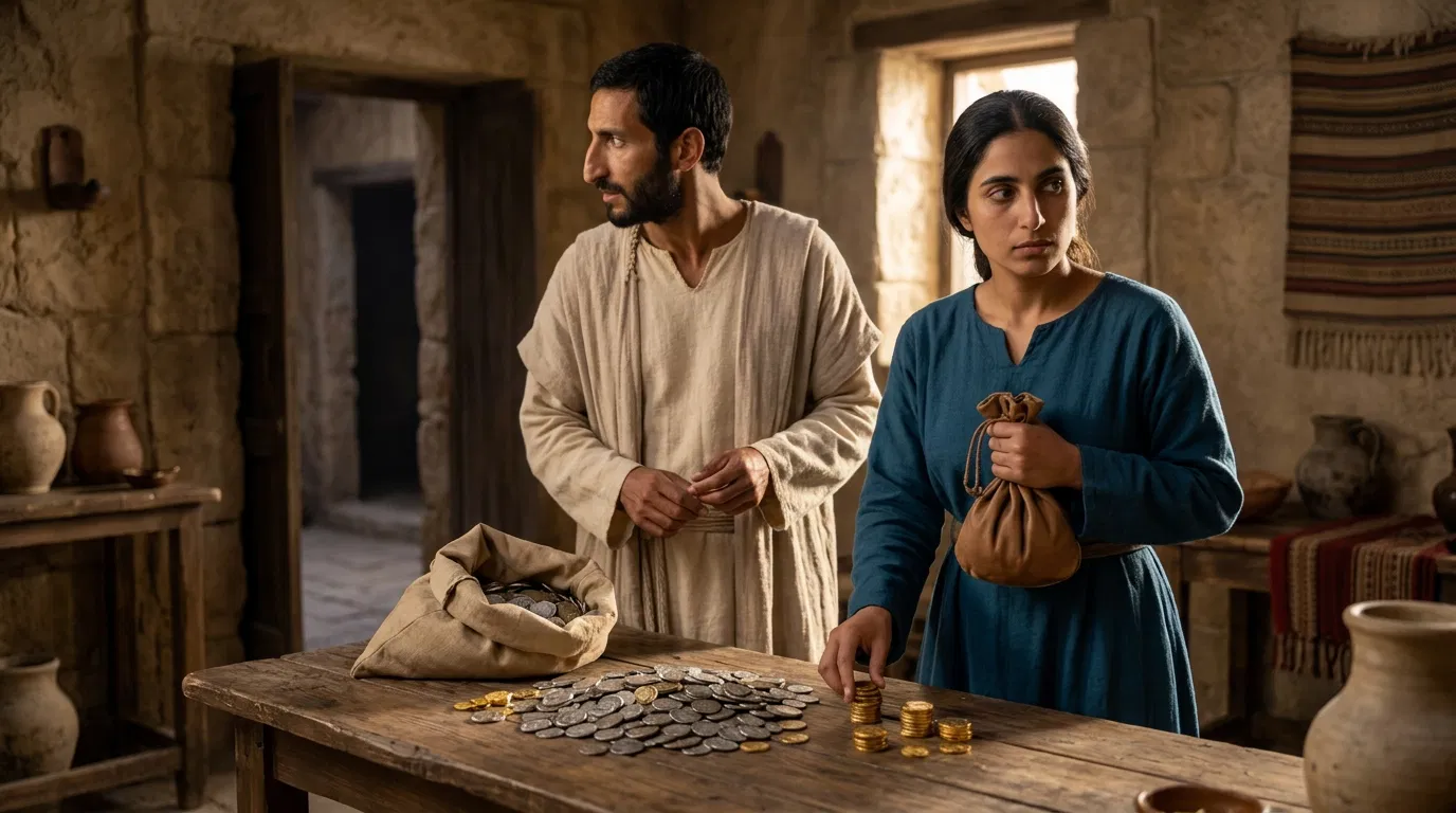 Ananias and Sapphira Holding Back Part of Their Gift